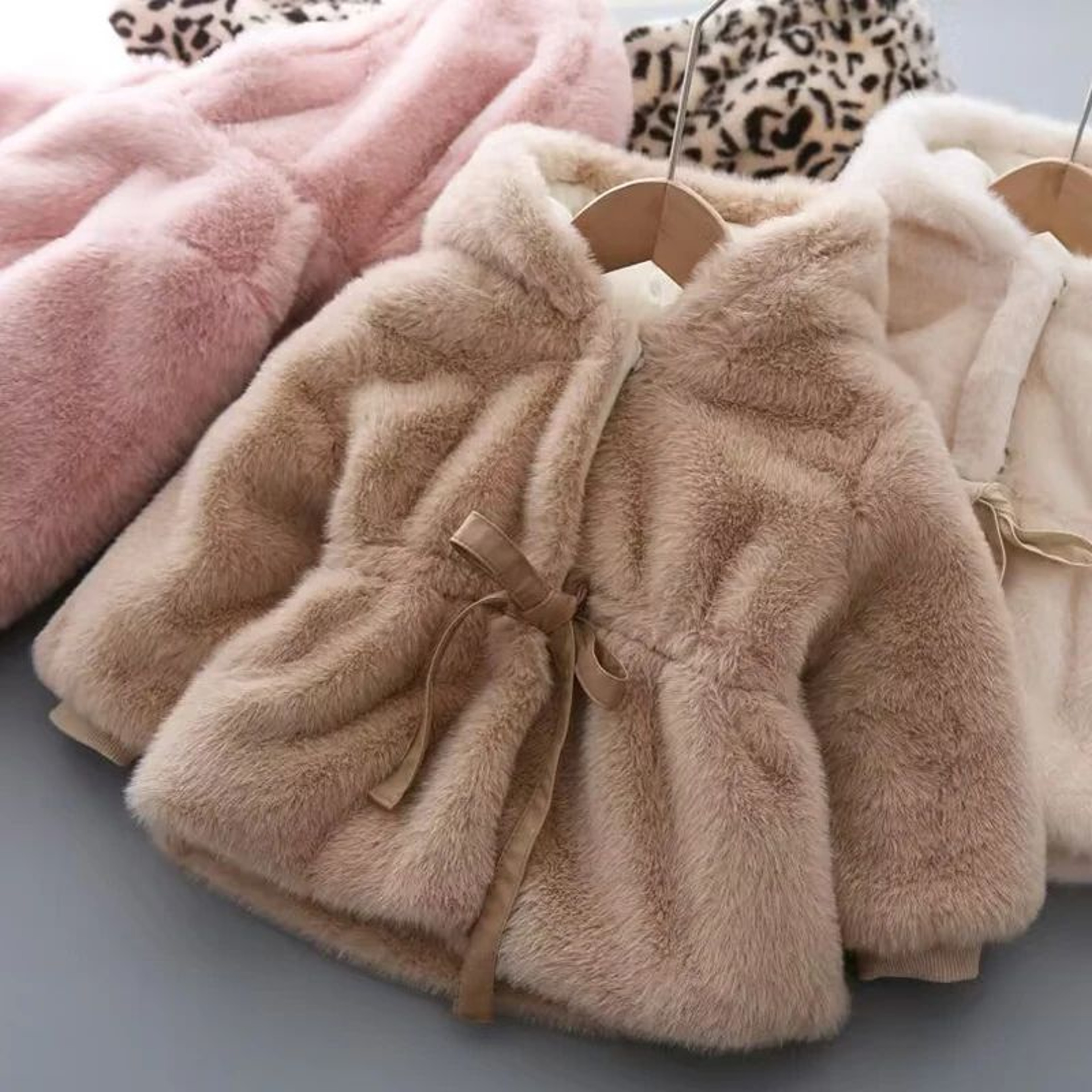 LuxeWarm Girls Winter Coat  Plush Kids Fur Hooded Jacket With Thick Padded Warmth 2