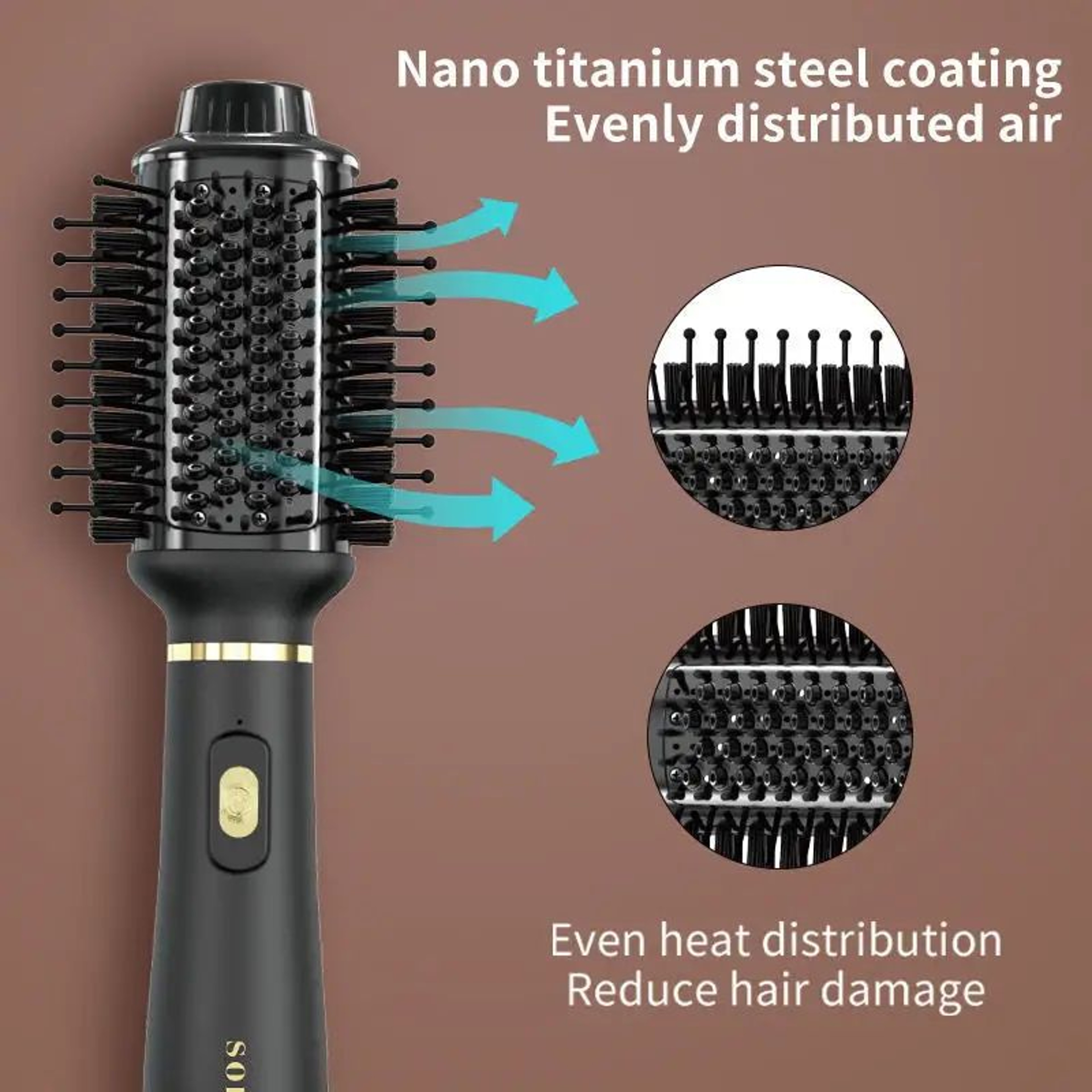SOKANY 3in1 Ionic Hot Air Comb  Negative Ion Hair Dryer Brush  Volumizing Styler 2