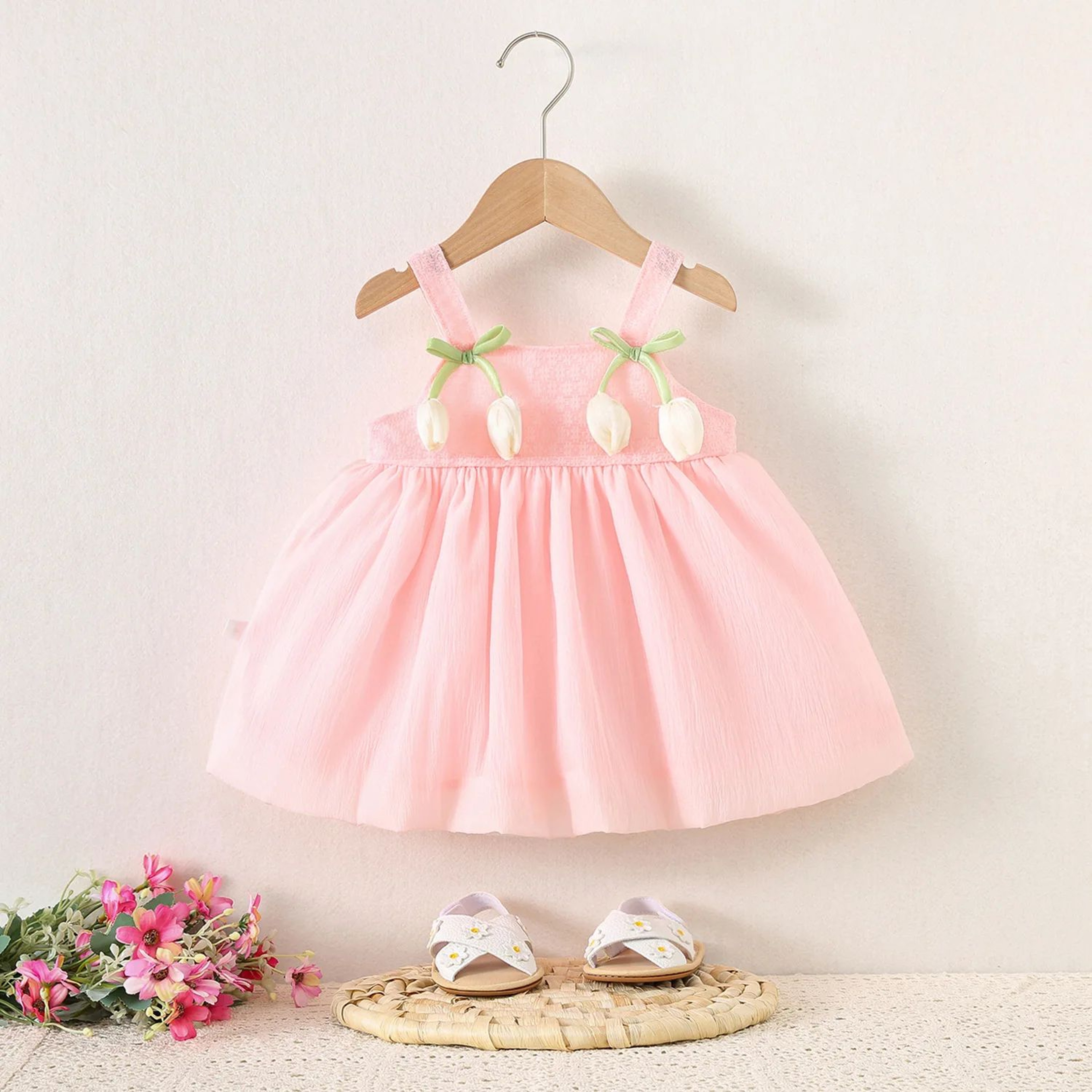 Tulip Mesh Baby Girl Summer Dress  Toddler Princess Flower Girl Party Dress 2