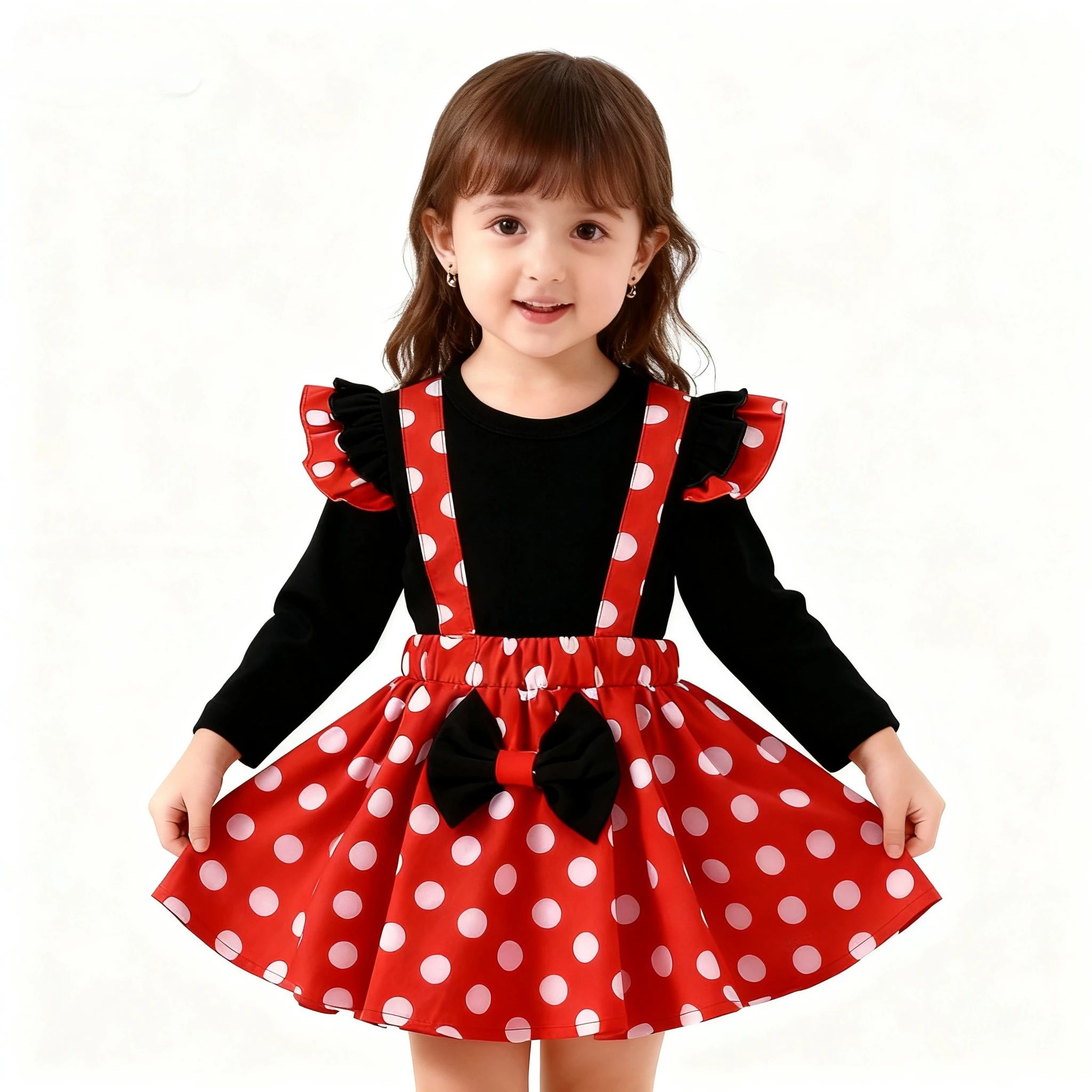 MinnieInspired Polka Dot Toddler Outfit Set With Headband  Cute Minnie Toddler Outfit For Birthdays 0