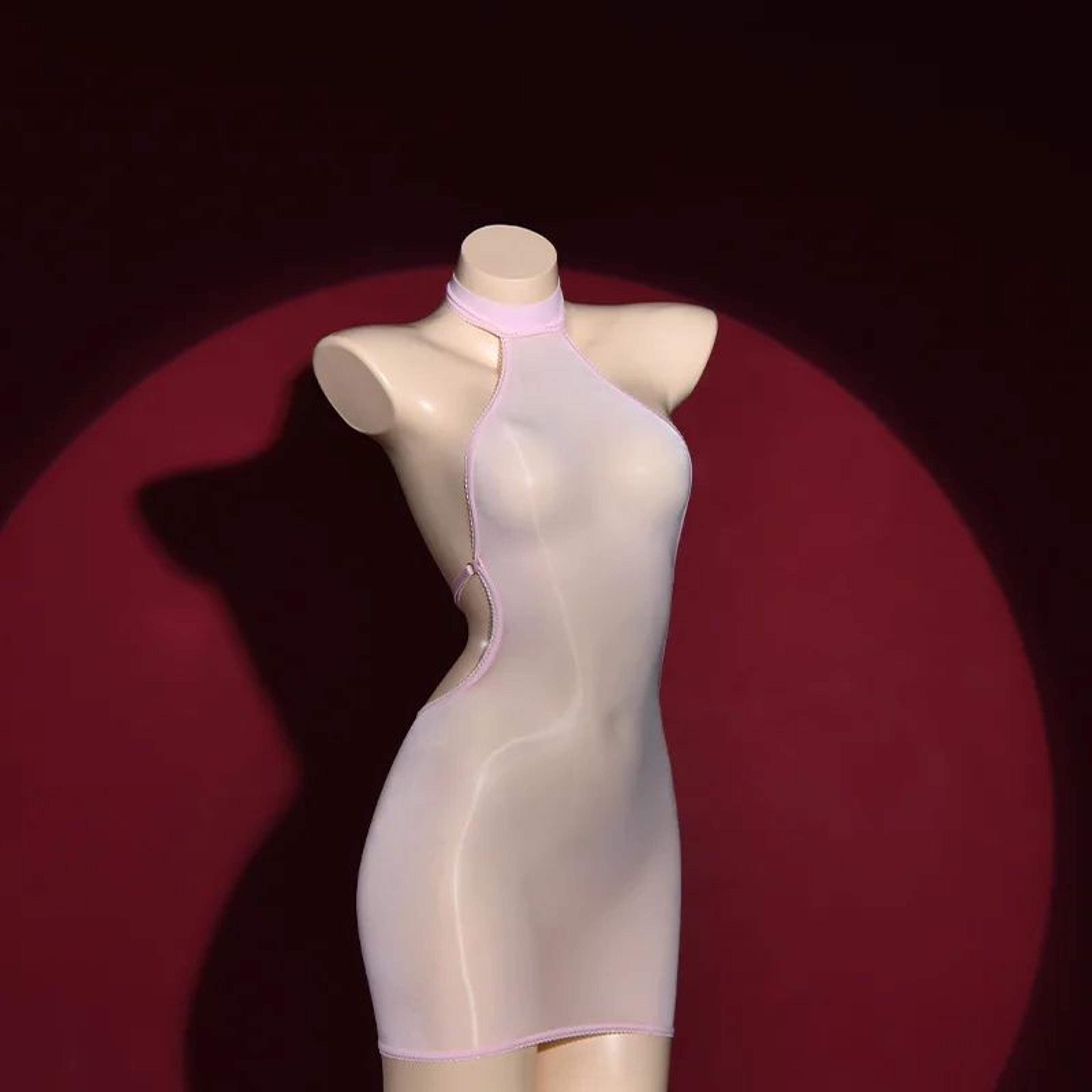Candy Glow Bodycon Mini Dress  Backless Sheer Glossy Clubwear Dress 11