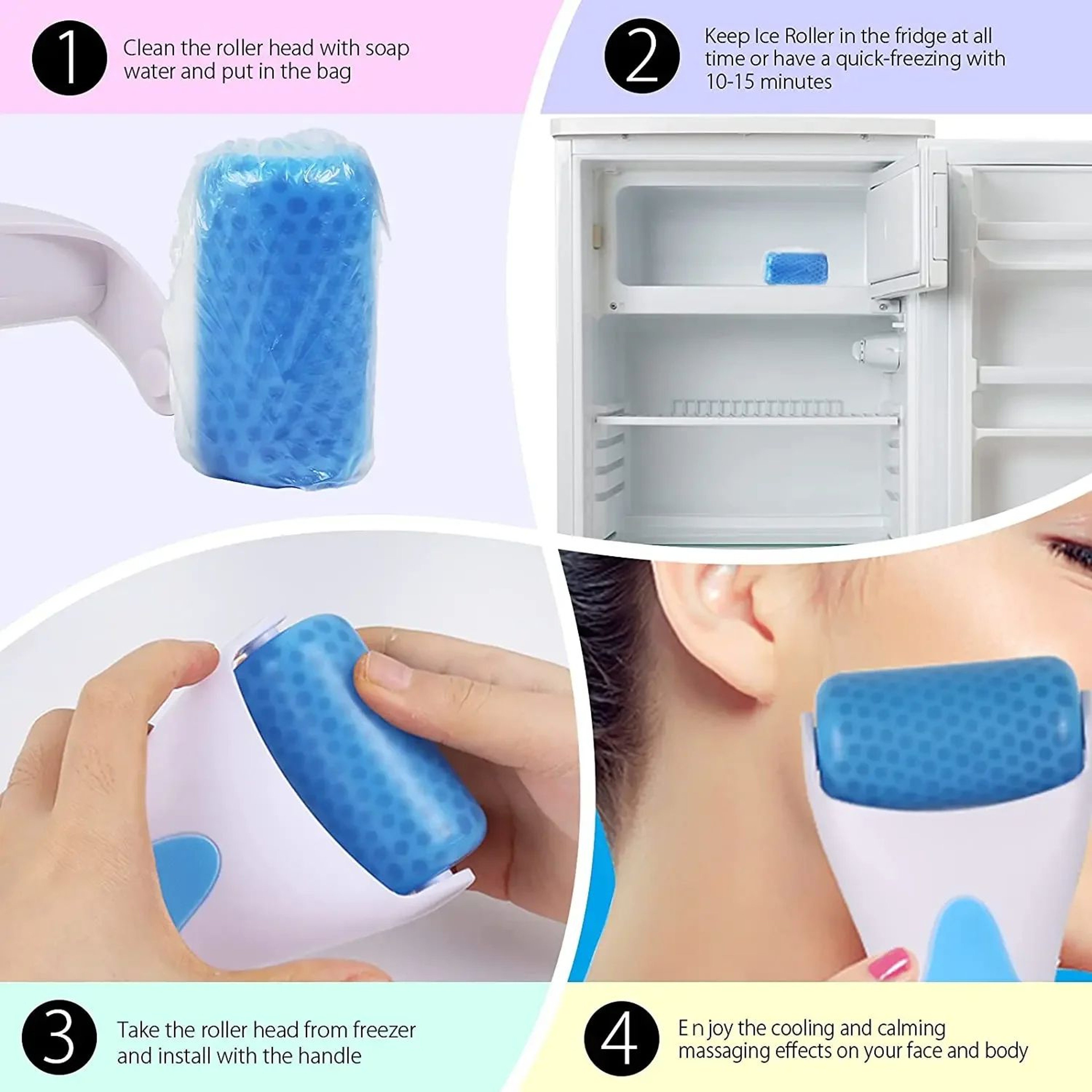 CryoGlow Stainless Steel Ice Roller For Face  Cooling Facial Massage Roller For Depuffing  Skin Tig 1