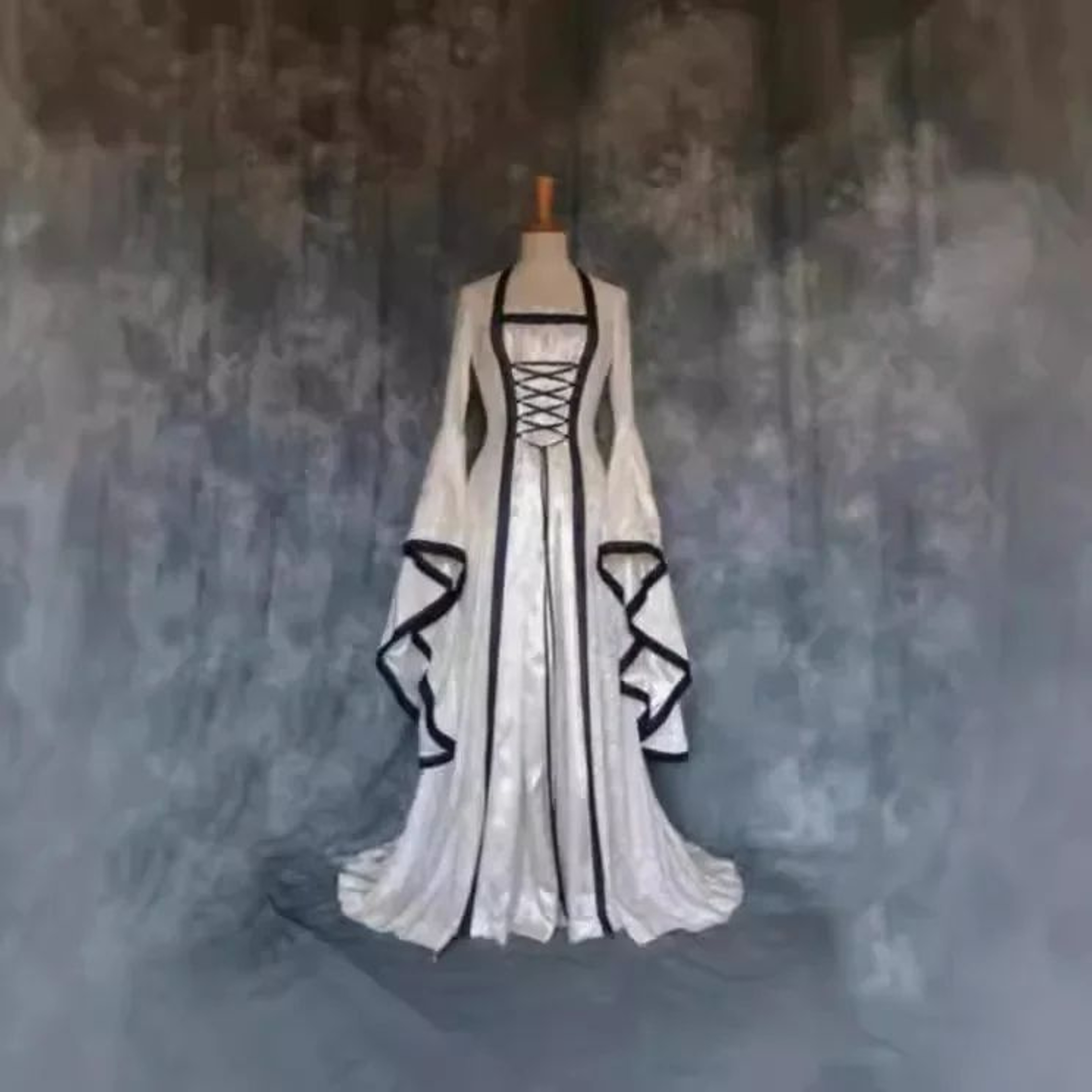 VictorianInspired Vintage Halloween Dress For Women  Renaissance Gothic Maxi Gown 0