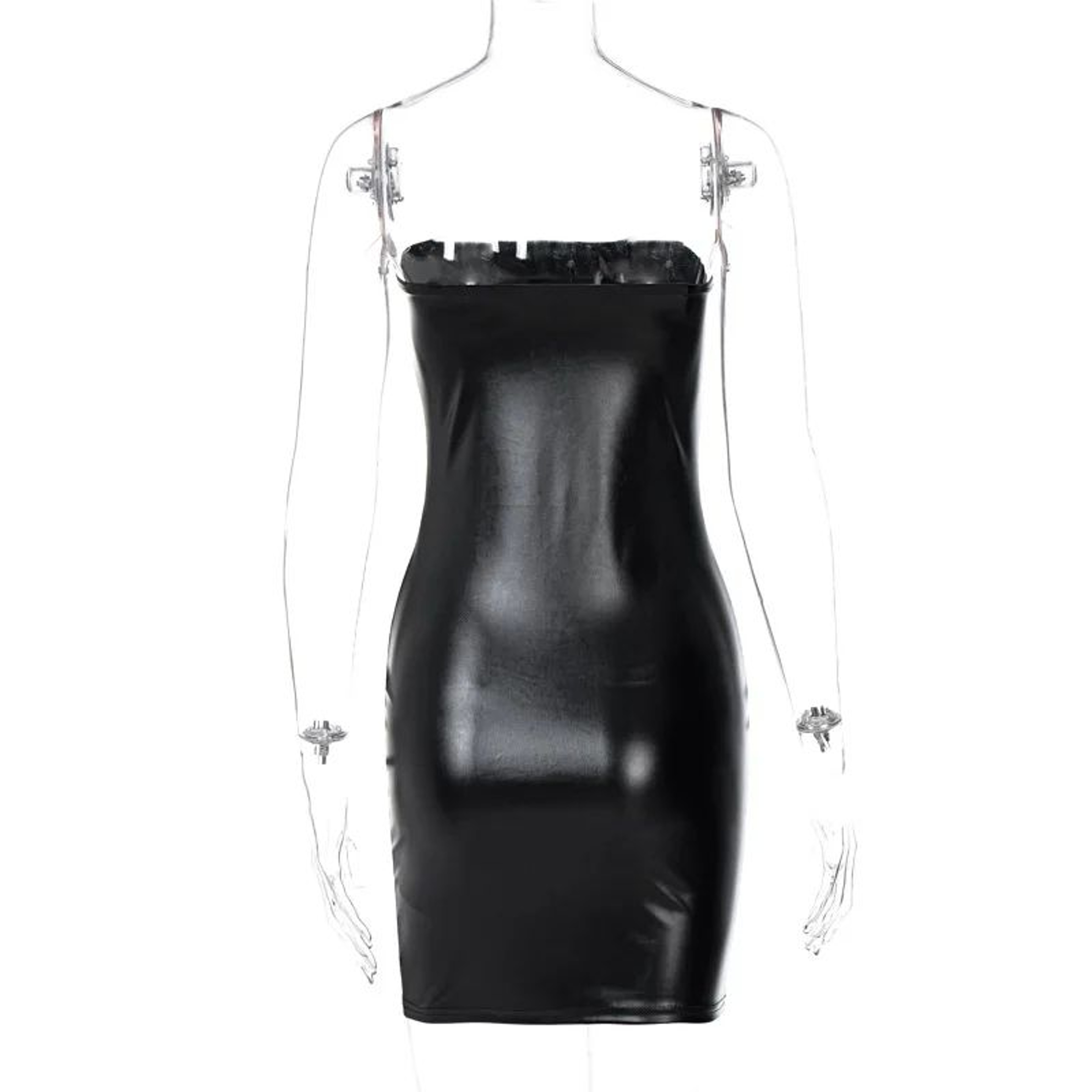 Midnight Muse Strapless PU Leather Bodycon Mini Dress 13