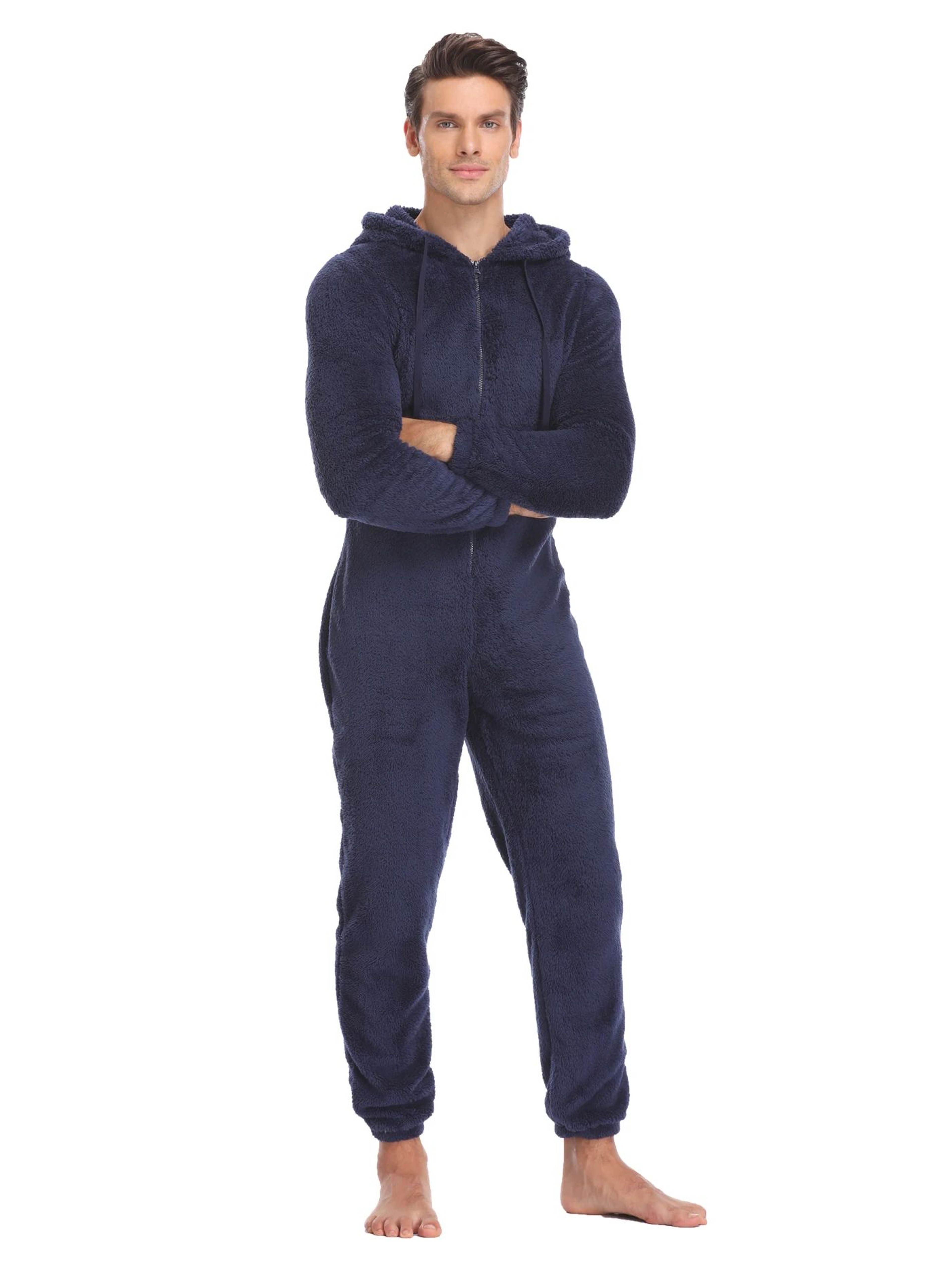 ArcticComfort Mens Fleece Onesie  Cozy Hooded Pajama Jumpsuit For Ultimate Winter Warmth 1