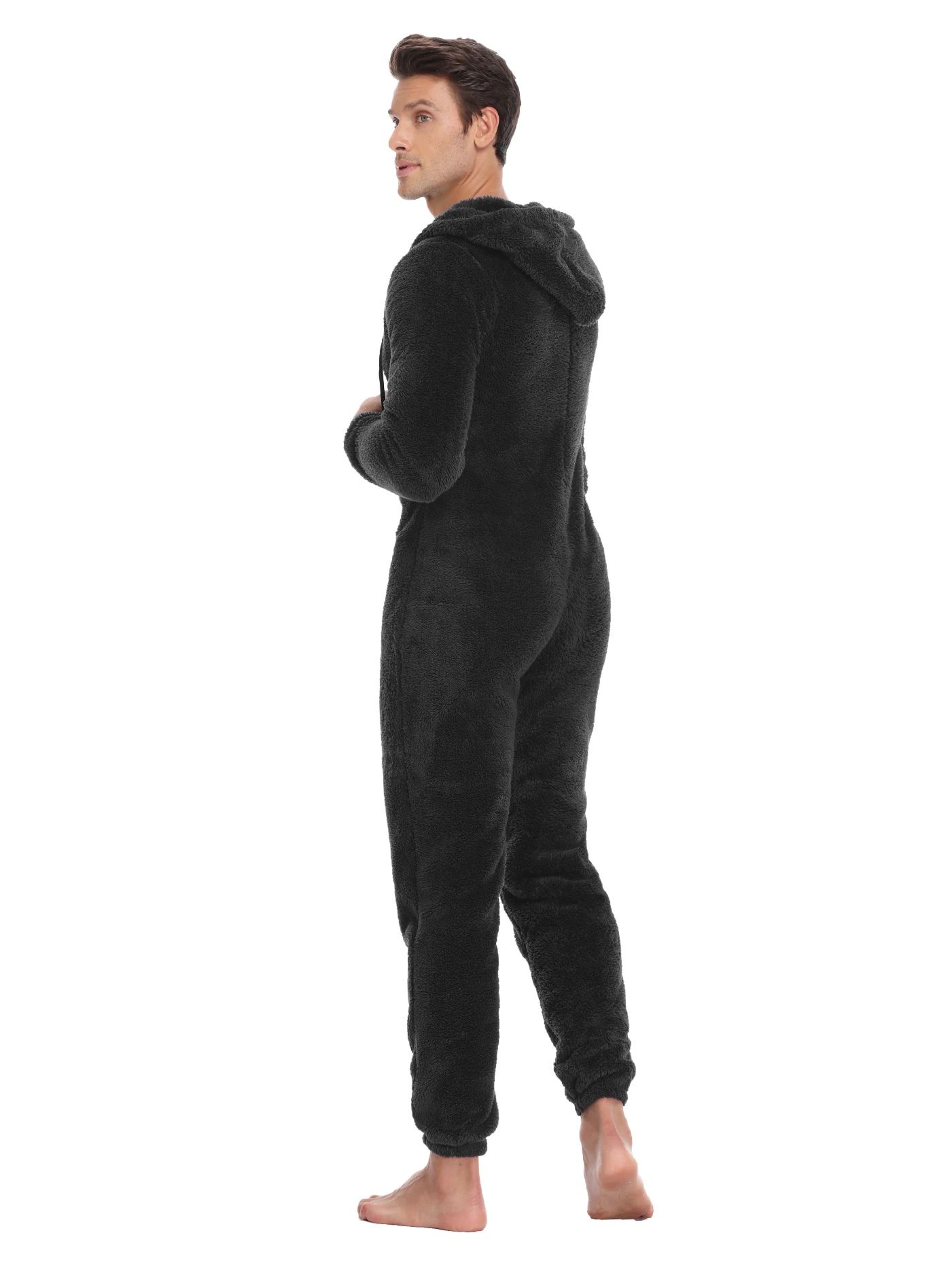ArcticComfort Mens Fleece Onesie  Cozy Hooded Pajama Jumpsuit For Ultimate Winter Warmth 4