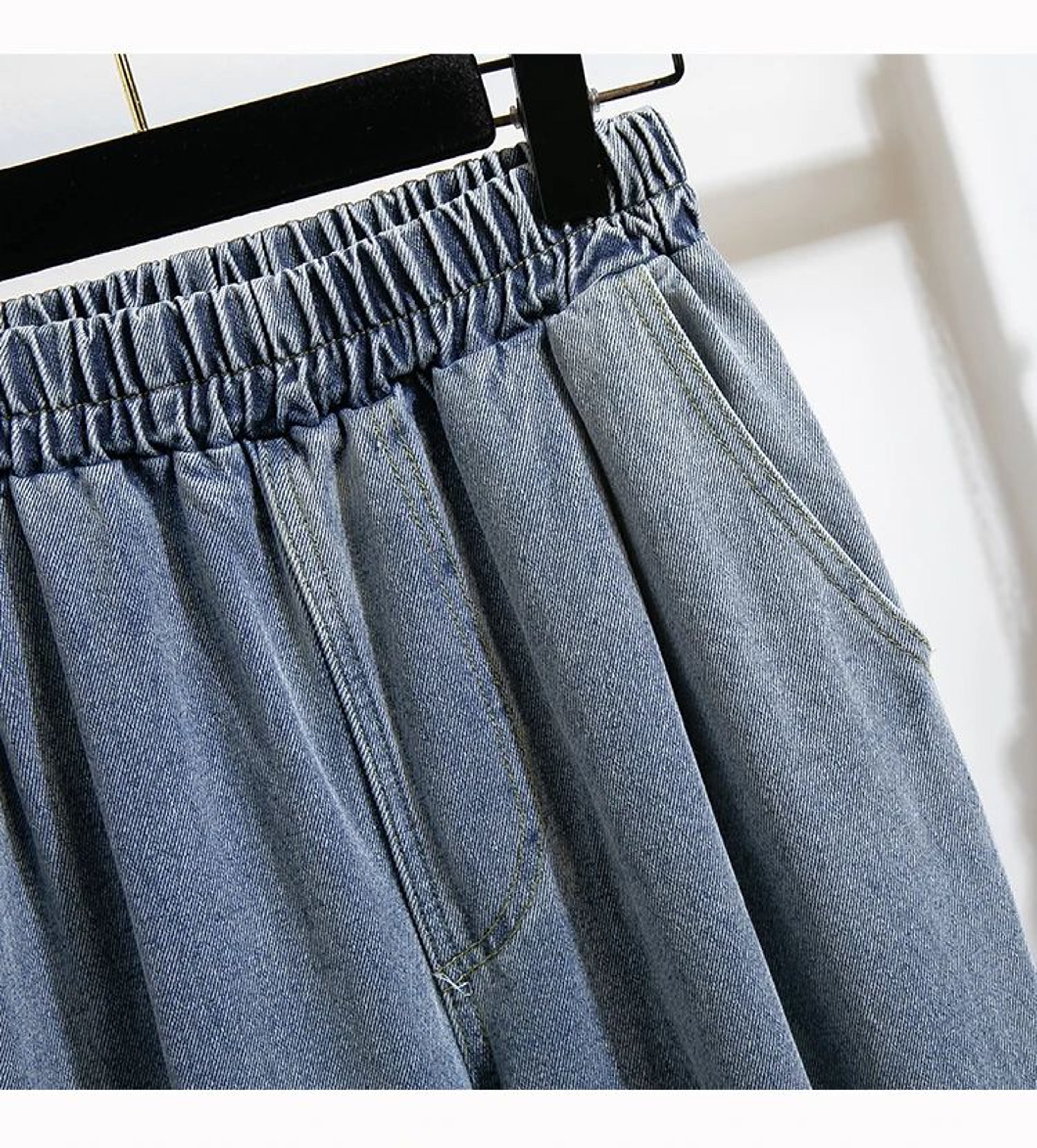 CurveEase Plus Size Harem Jeans  High Elastic Waist Womens Stretch Denim Pants Korean Style 4