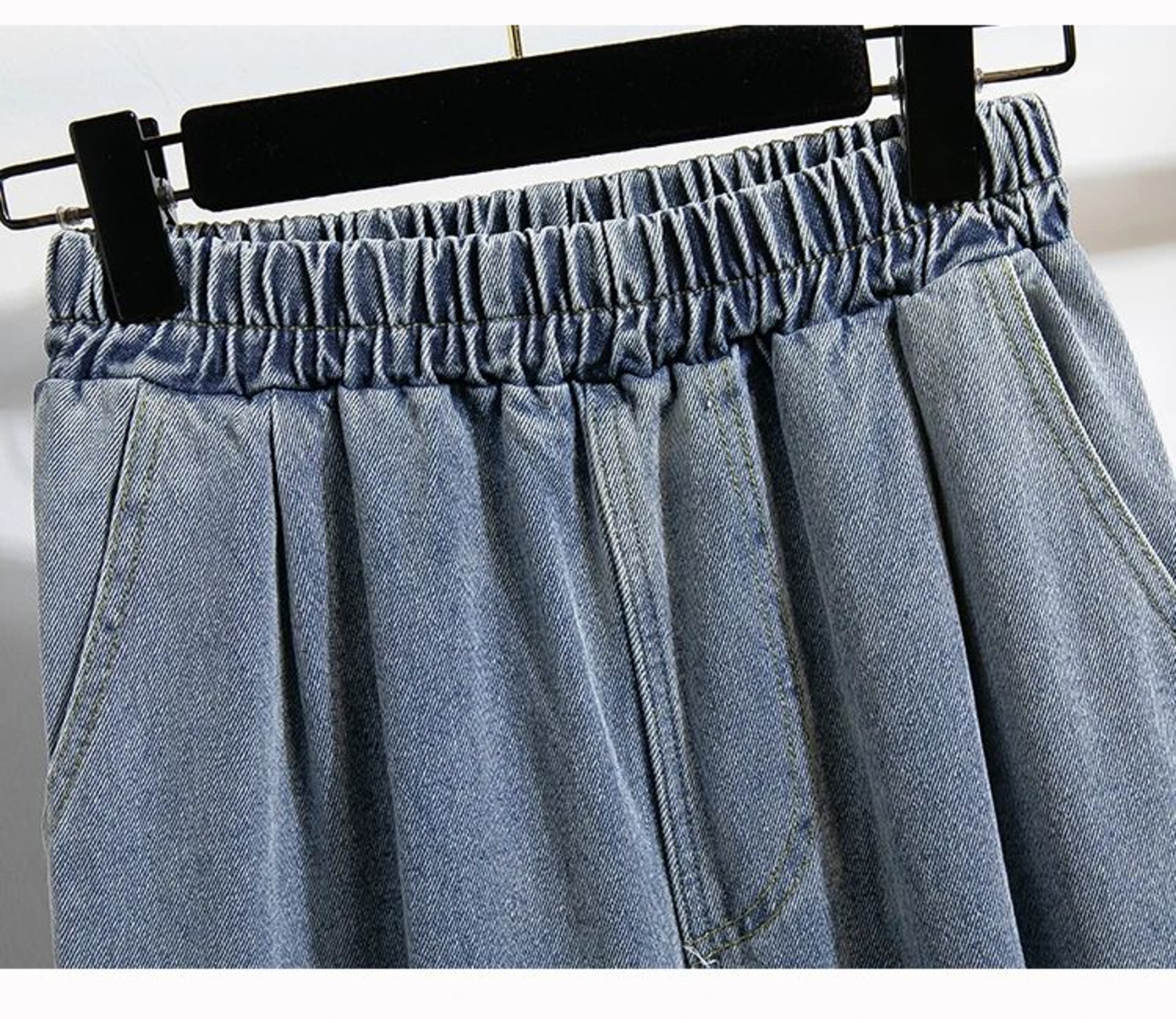 CurveEase Plus Size Harem Jeans  High Elastic Waist Womens Stretch Denim Pants Korean Style 5