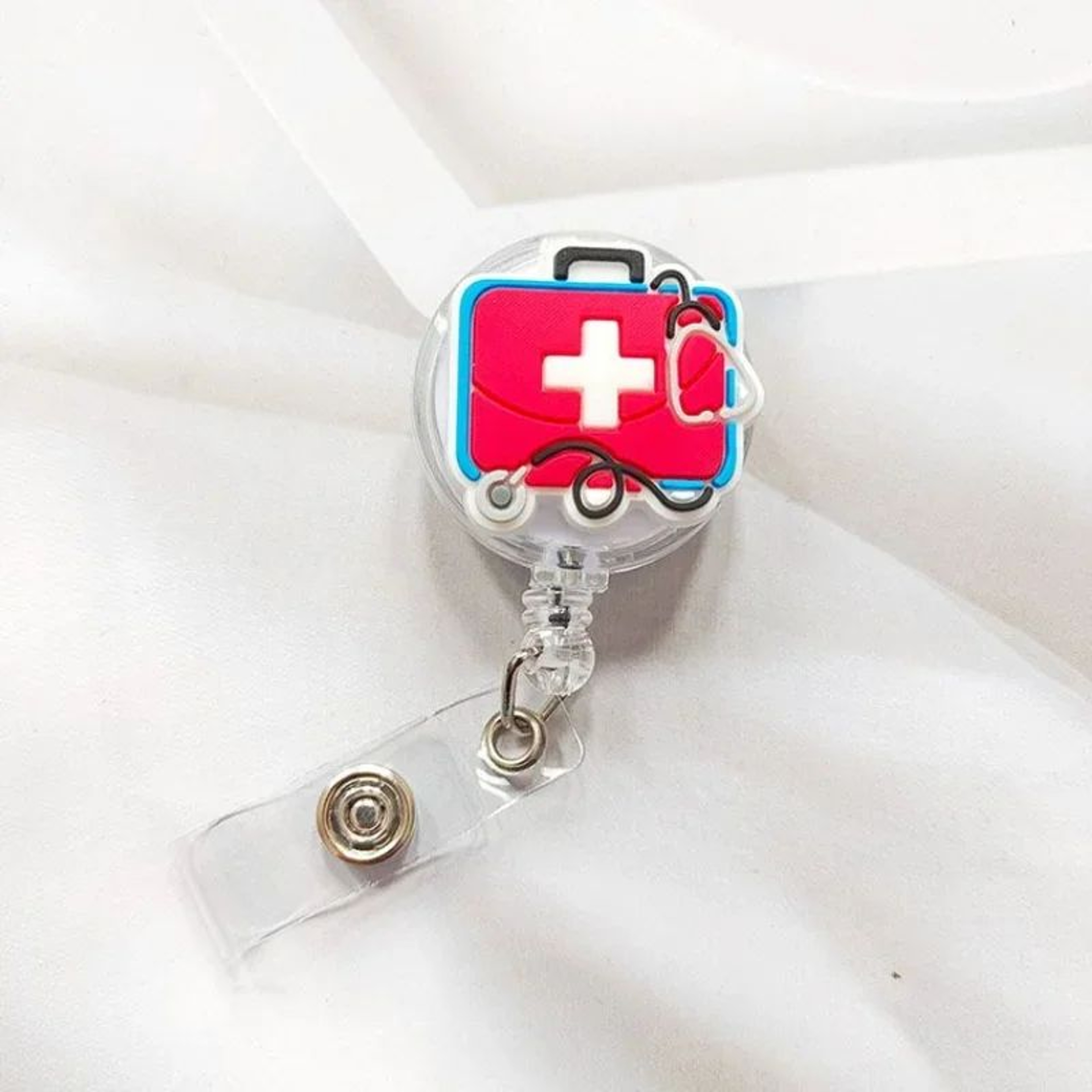 Cartoon Nurse Retractable Badge Reel ID Badge Holder For Doctors Students And Staff 3