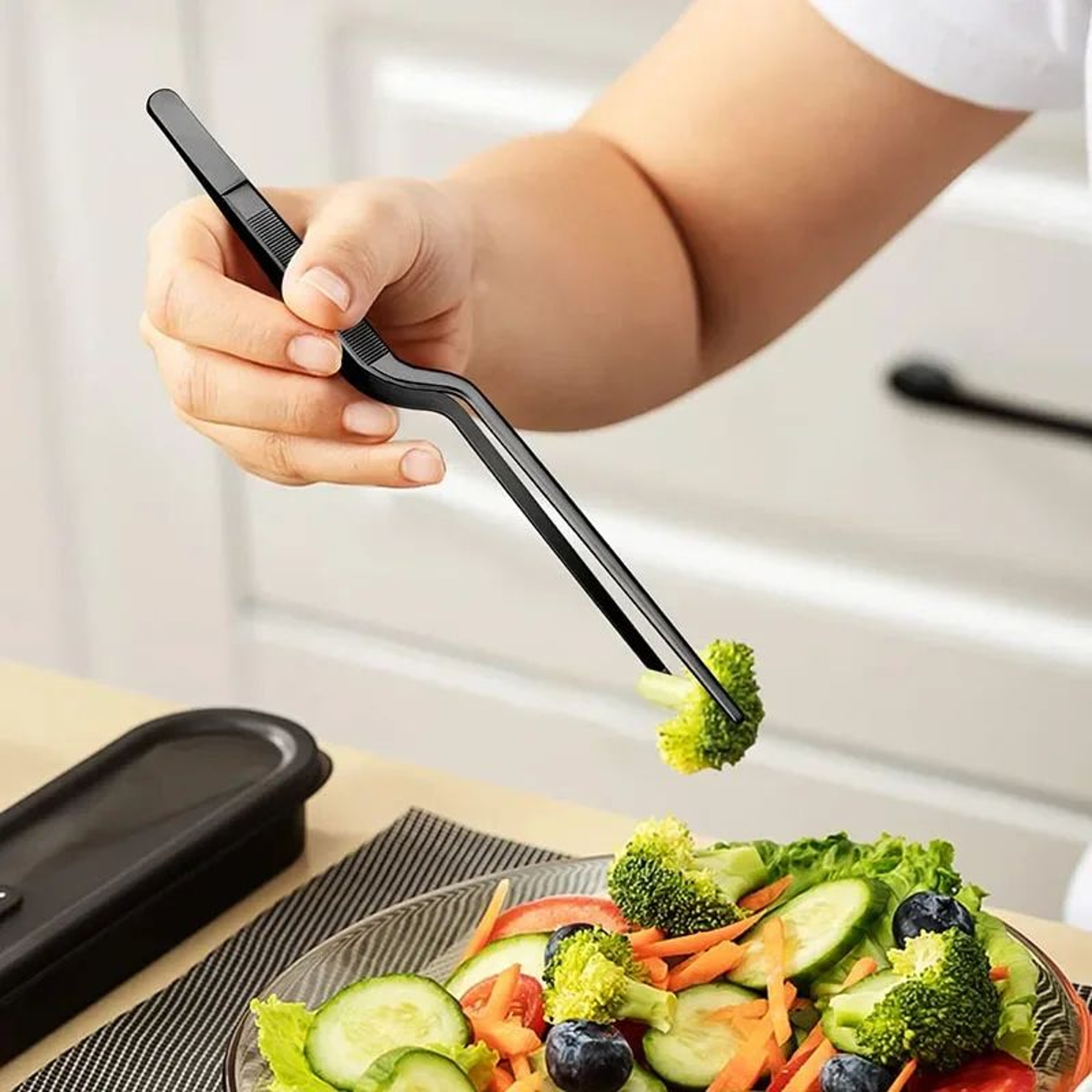 PrecisionGrip Cooking Tweezers Set  3Piece Stainless Steel Chef Tweezers For BBQ Plating  Food Styl 2