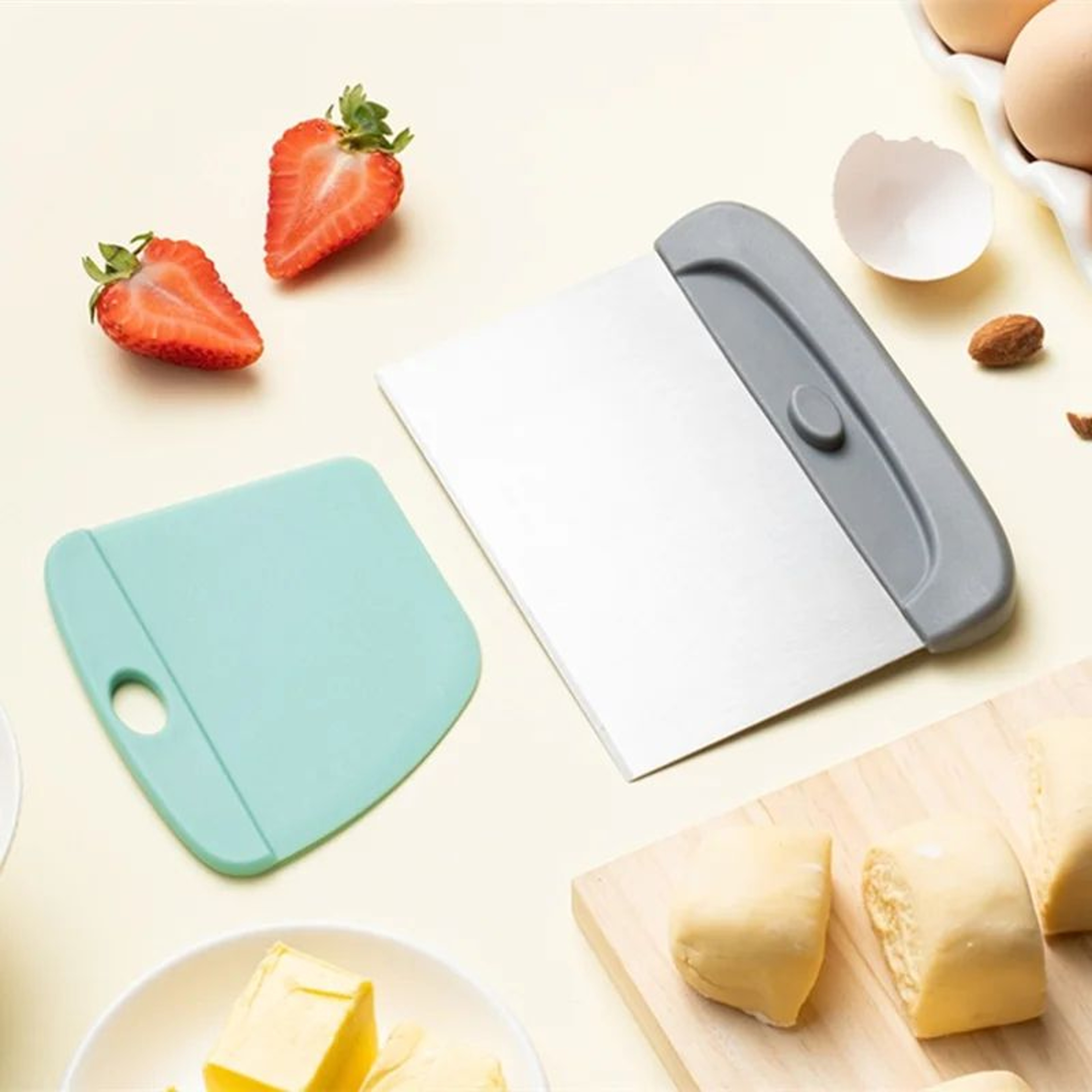 2in1 Stainless Steel Dough Scraper  Pastry Scraper Set For Effortless Baking 1