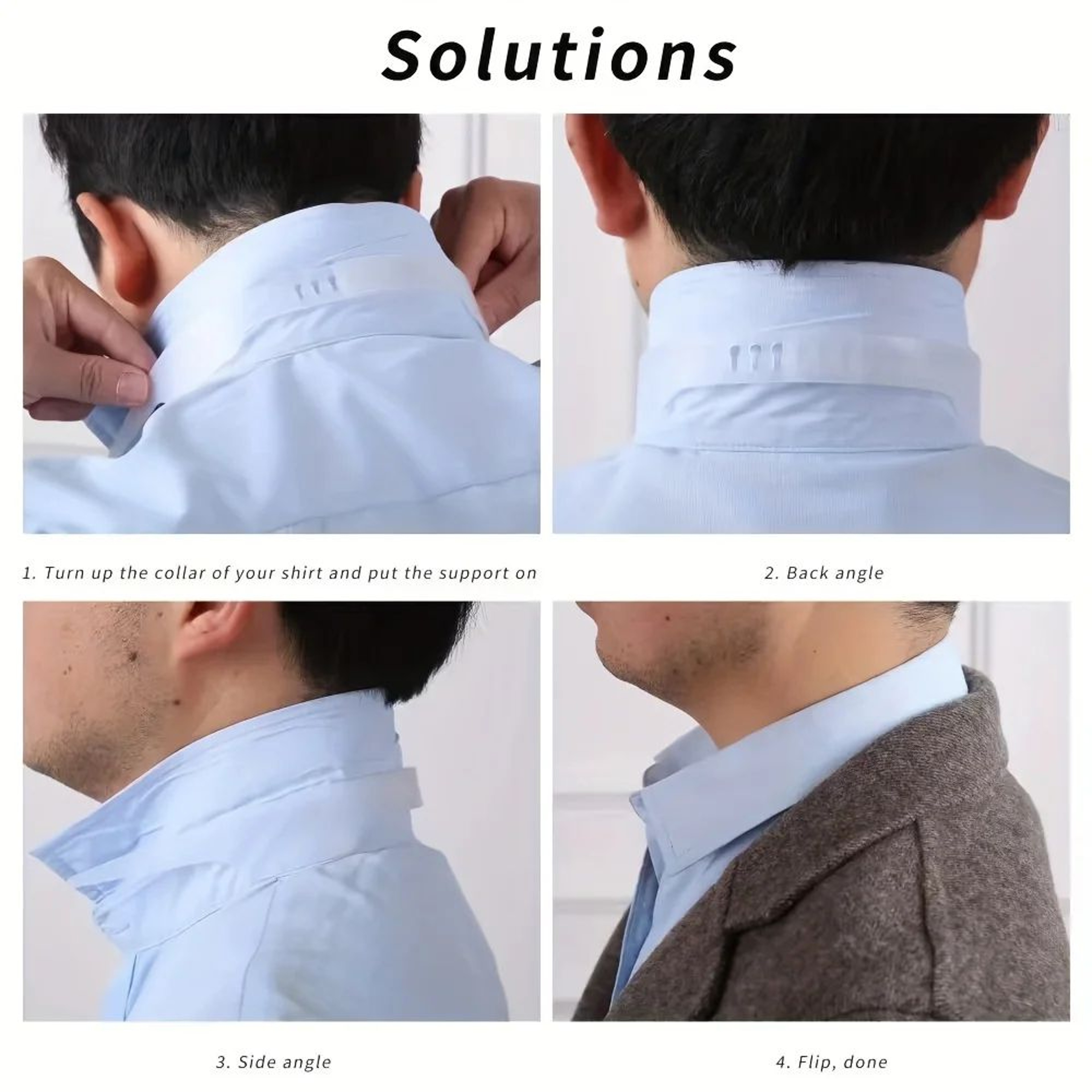Shirt Collar Support Adjustable Neckline Enhancer For Dress Shirts  Suits 1