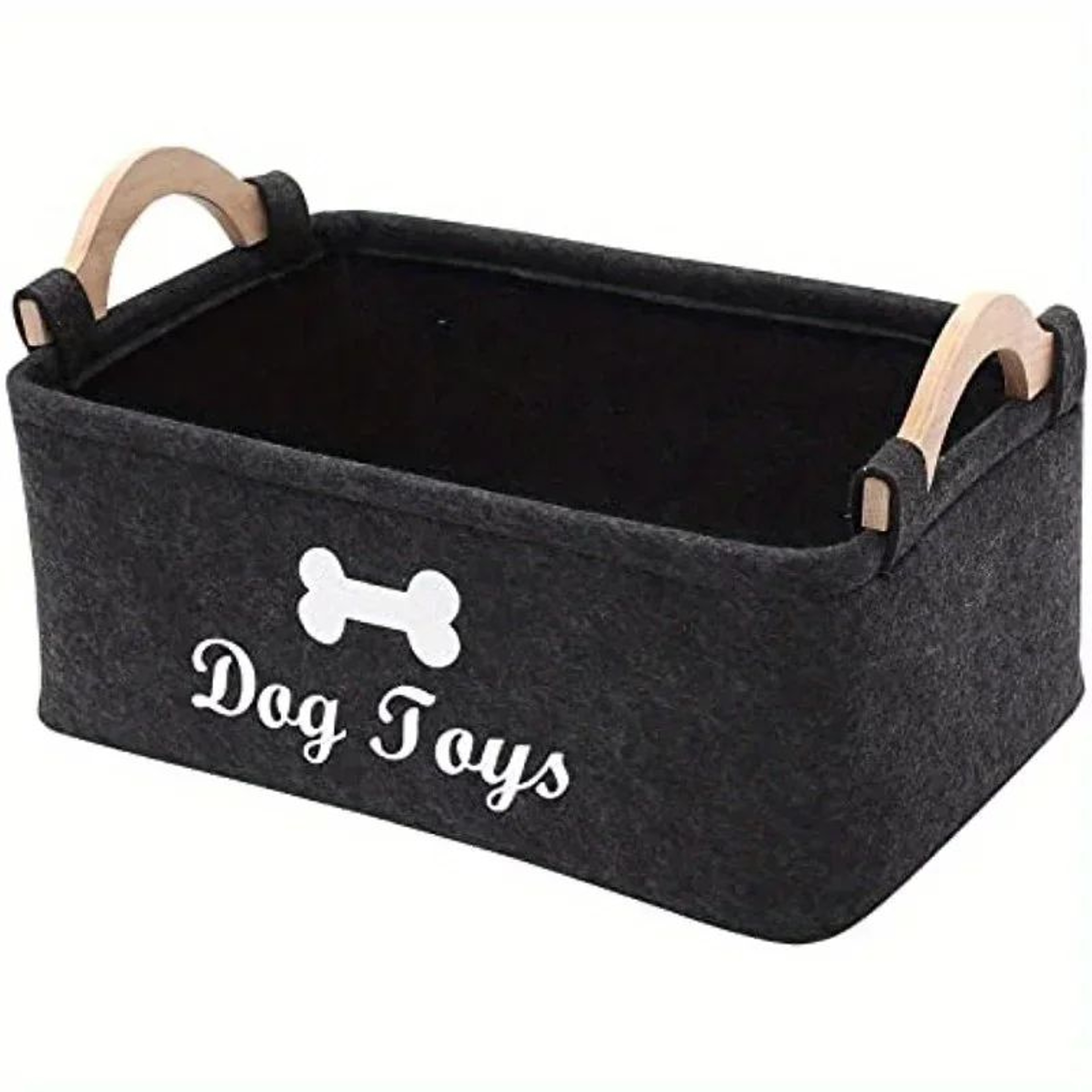 SoftFold Felt Pet Toy Storage Box  Stylish Dog Toy Organizer  Durable Storage Basket 0