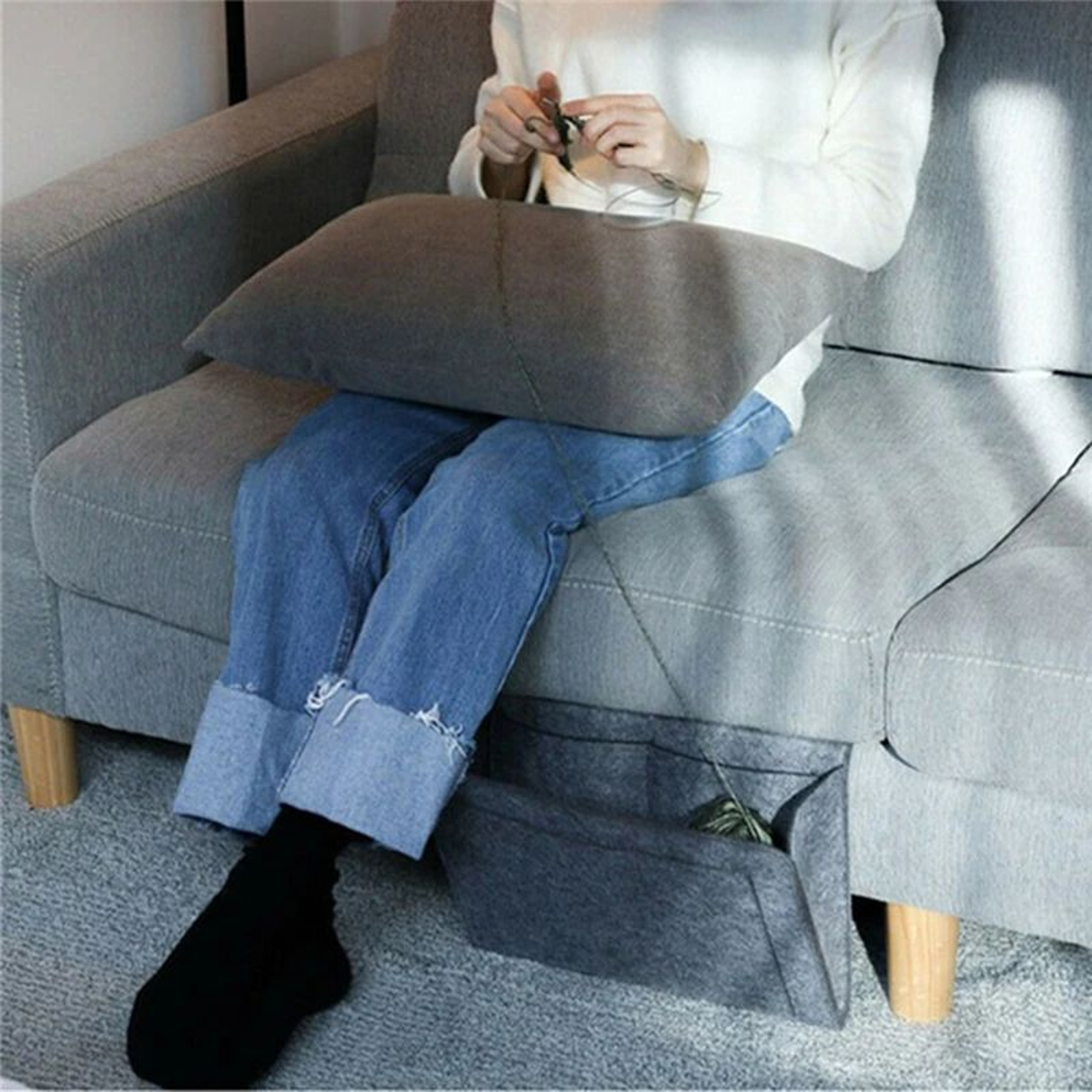Smart Felt Bedside Storage Organizer Caddy With MultiPocket Sofa  Bedside Holder 5
