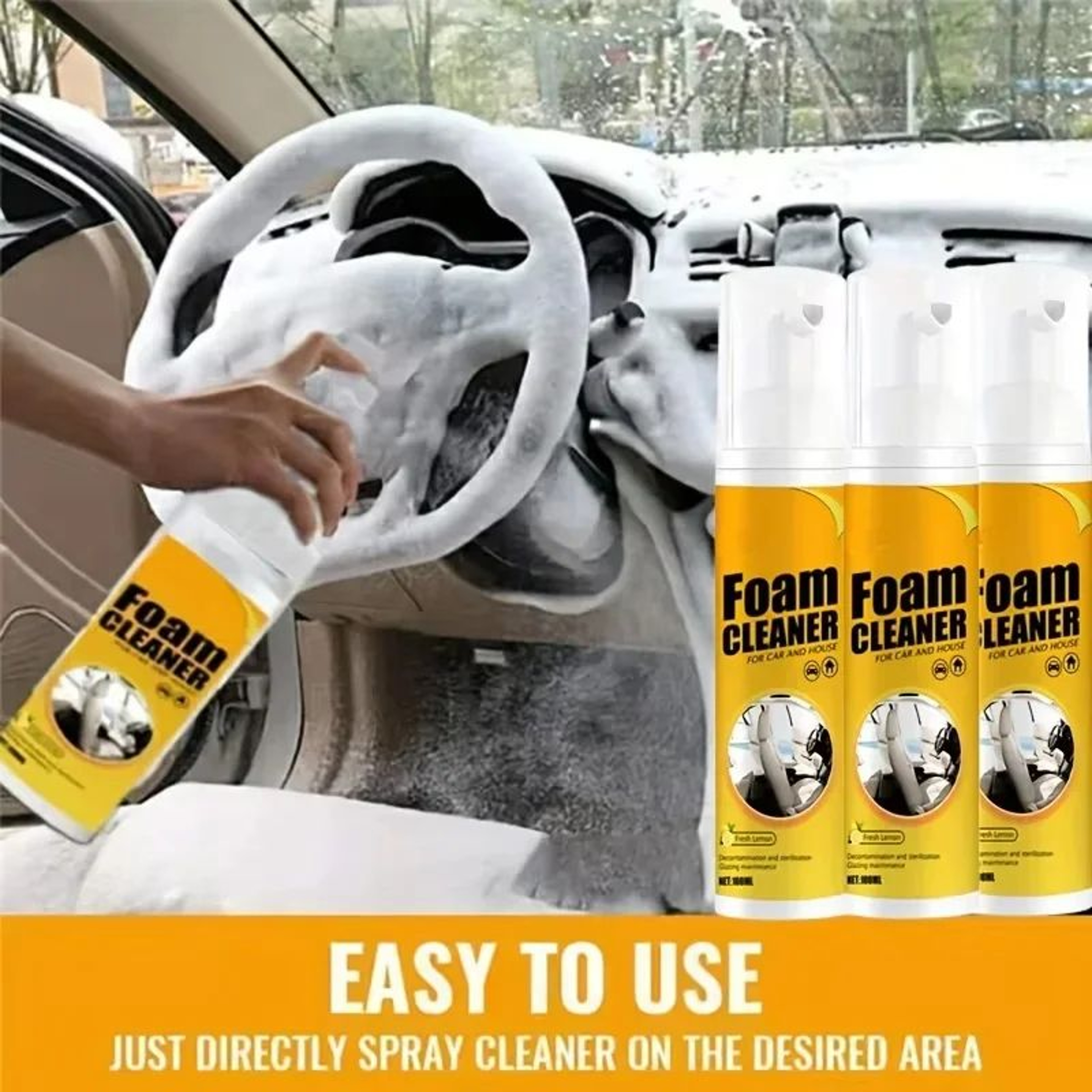 DeepClean Pro Car Interior Foam Cleaner Kit  MultiSurface Car Interior Cleaner For Upholstery Dashb 0