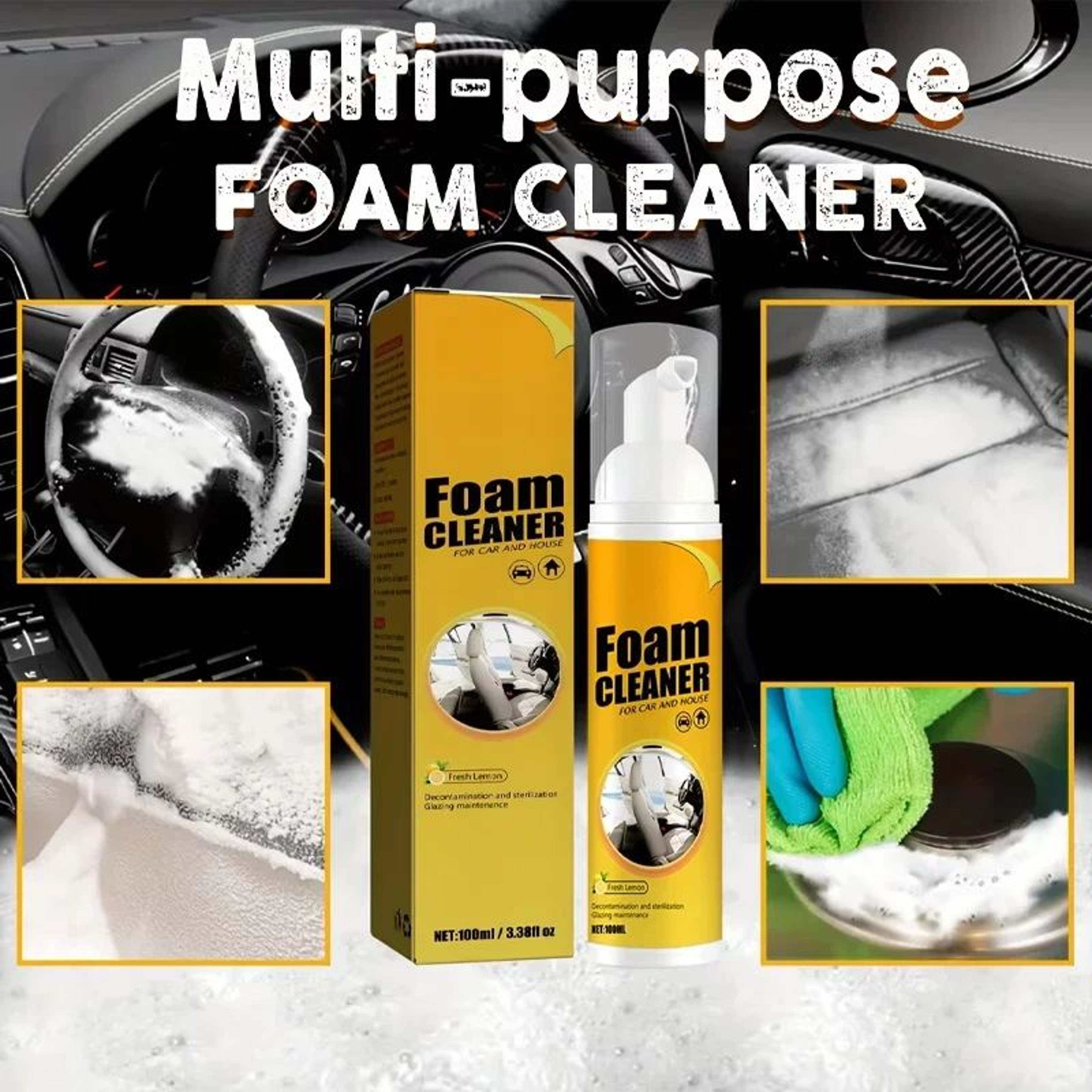 DeepClean Pro Car Interior Foam Cleaner Kit  MultiSurface Car Interior Cleaner For Upholstery Dashb 2