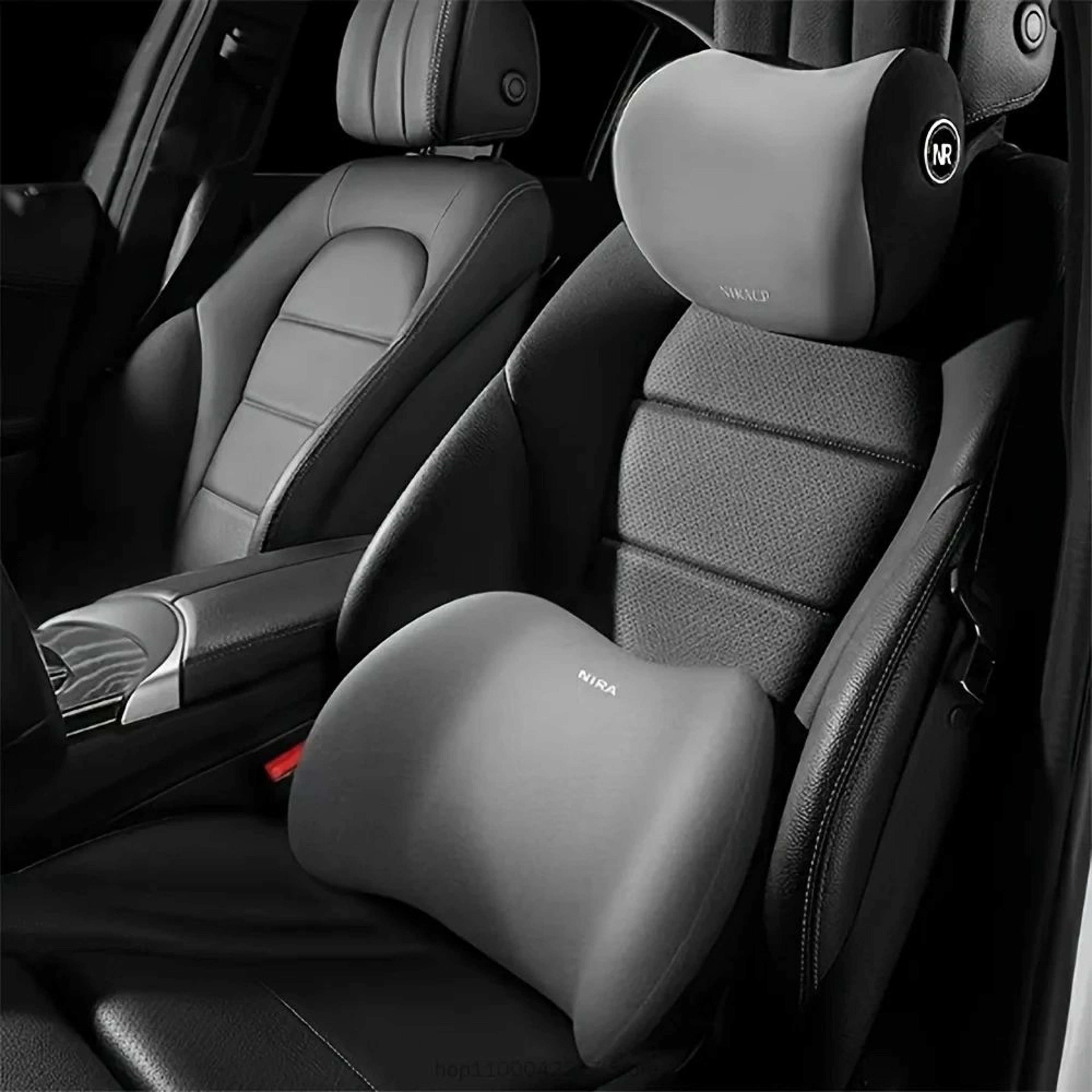 ErgoComfort Memory Foam Car Neck Pillow With Adjustable Headrest Support 9