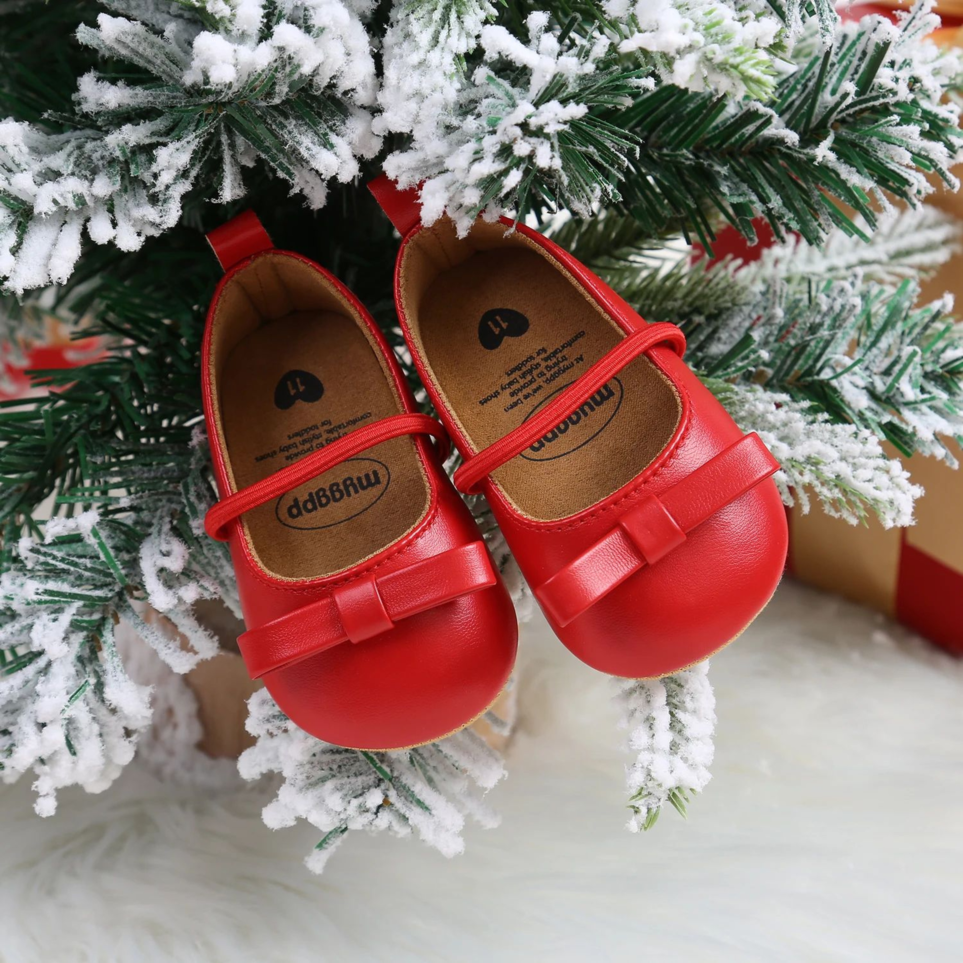 Elegant Baby Girl Mary Jane Shoes With Bow  Soft Infant First Walker Flats 3