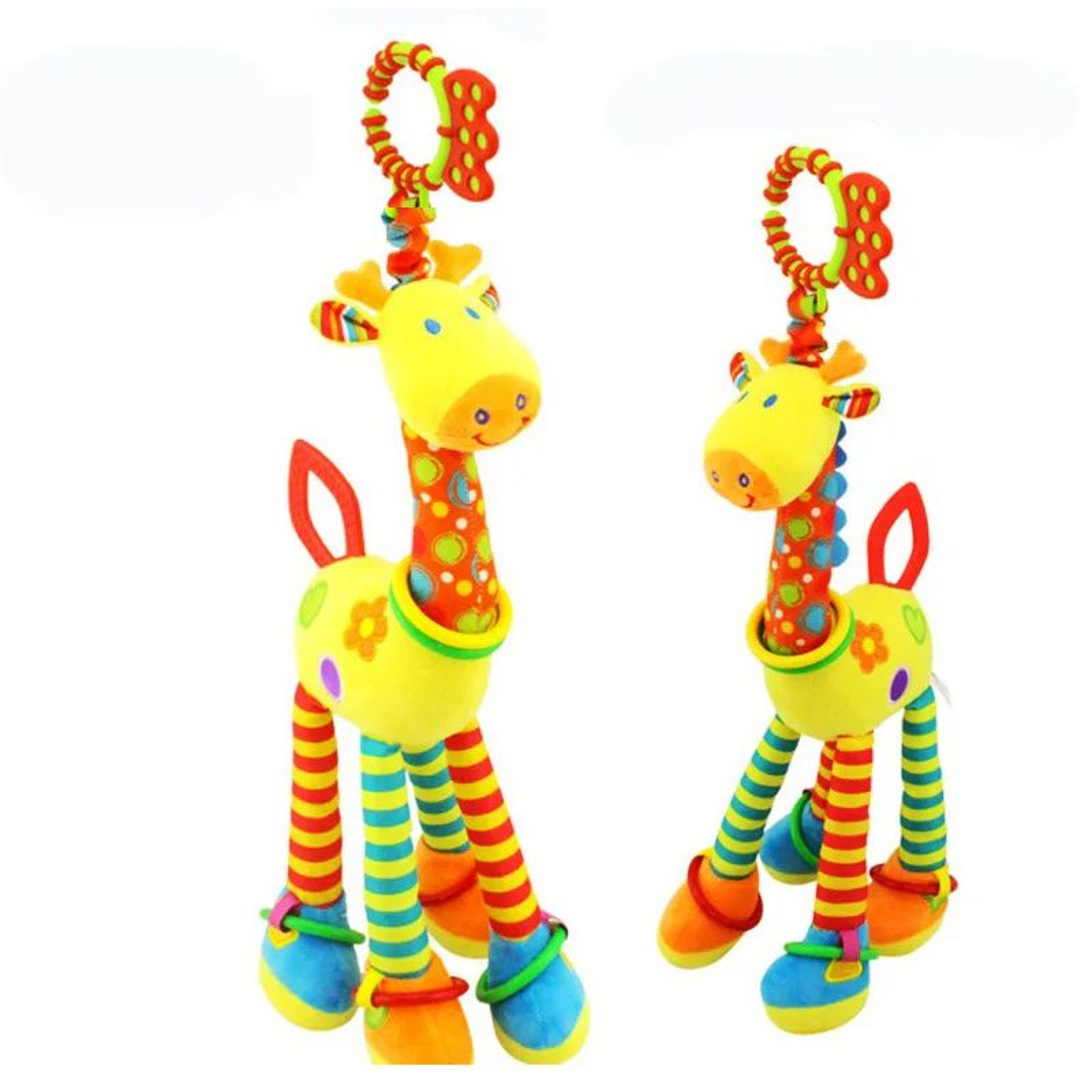 SnuggleBell Plush Giraffe Baby Rattle  Teether Toy 1