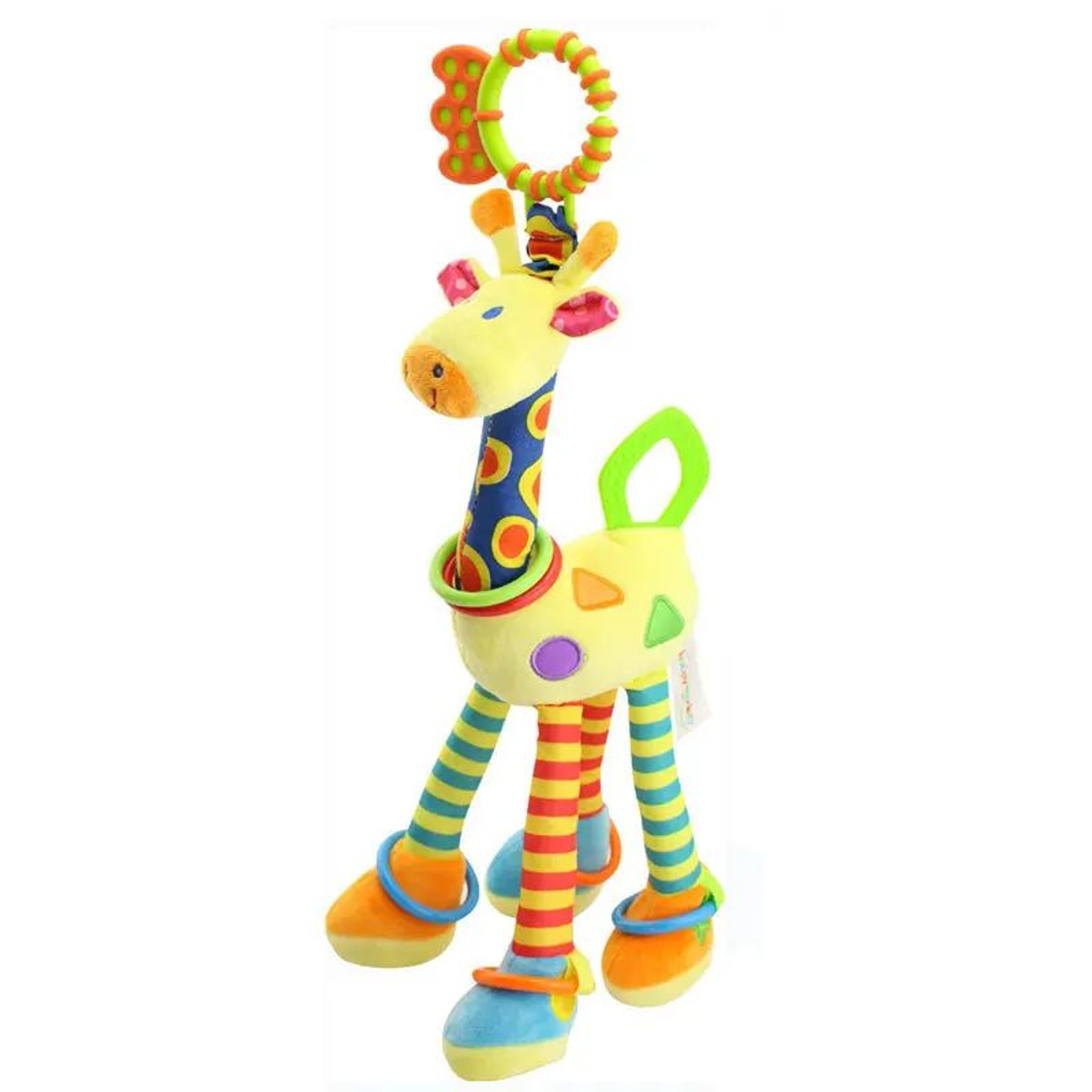 SnuggleBell Plush Giraffe Baby Rattle  Teether Toy 6