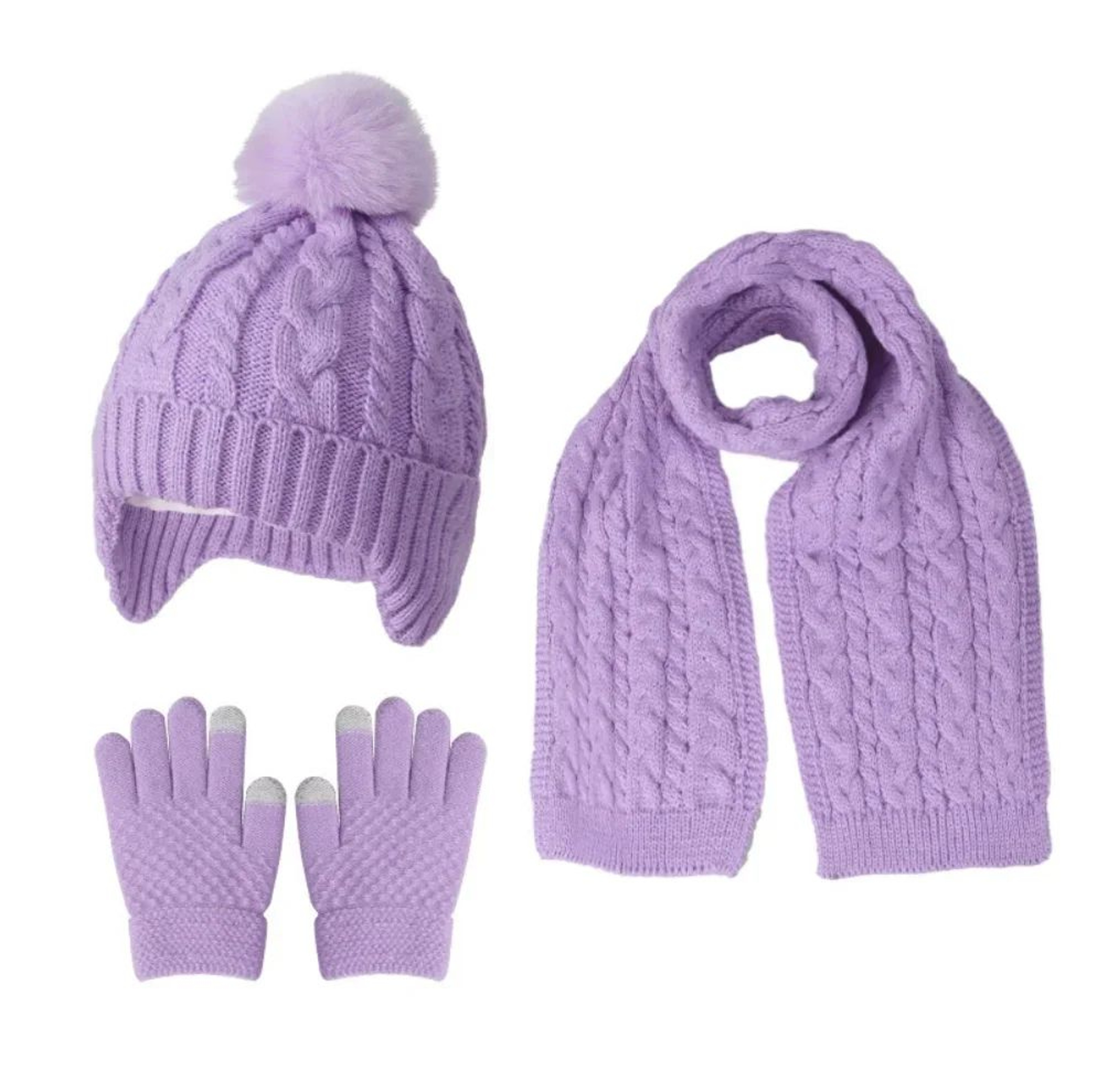 Kids Winter Hat Scarf Gloves Set For Boys  Girls  Soft Knit Cold Weather Accessory Set 6