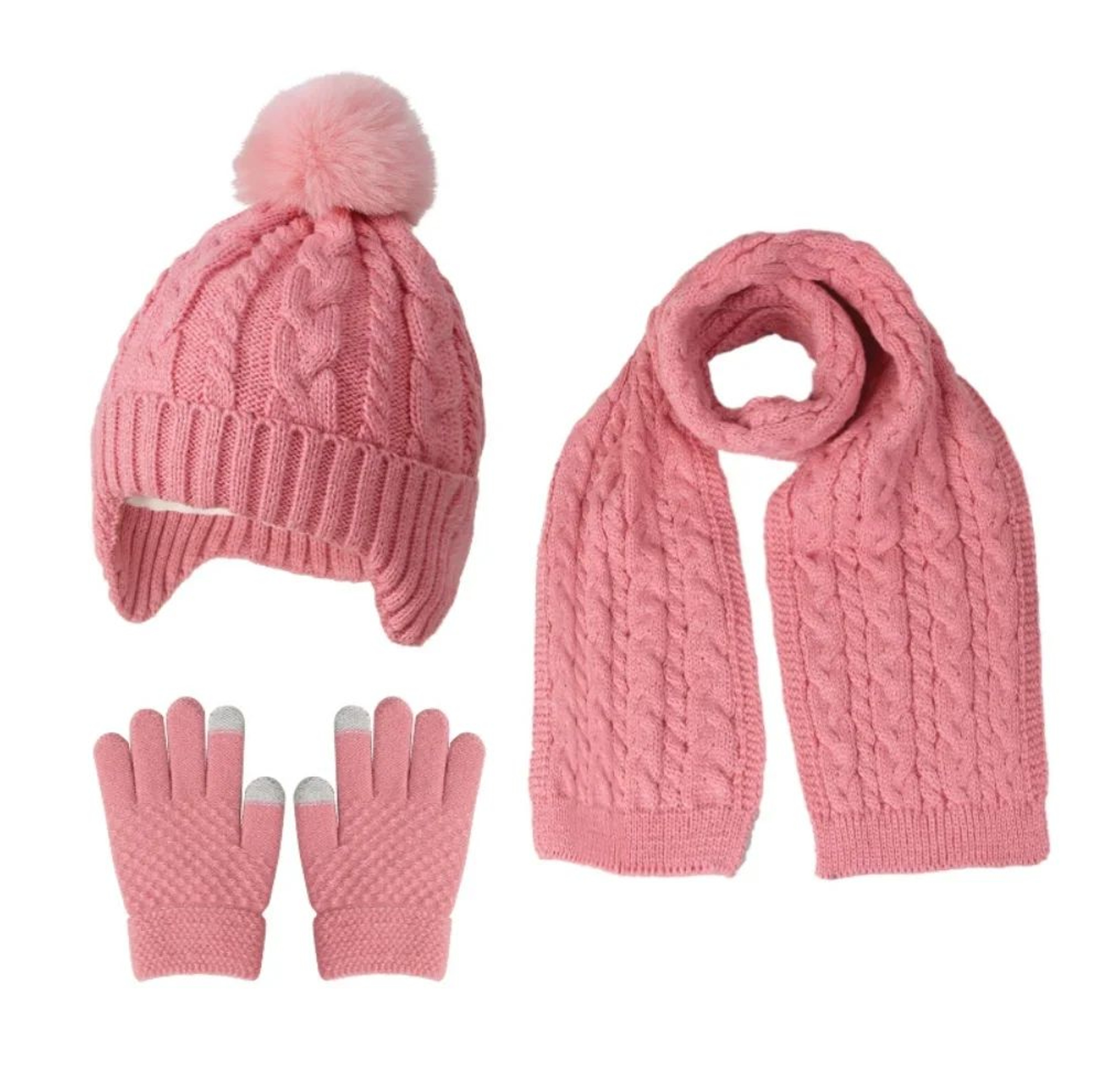 Kids Winter Hat Scarf Gloves Set For Boys  Girls  Soft Knit Cold Weather Accessory Set 9