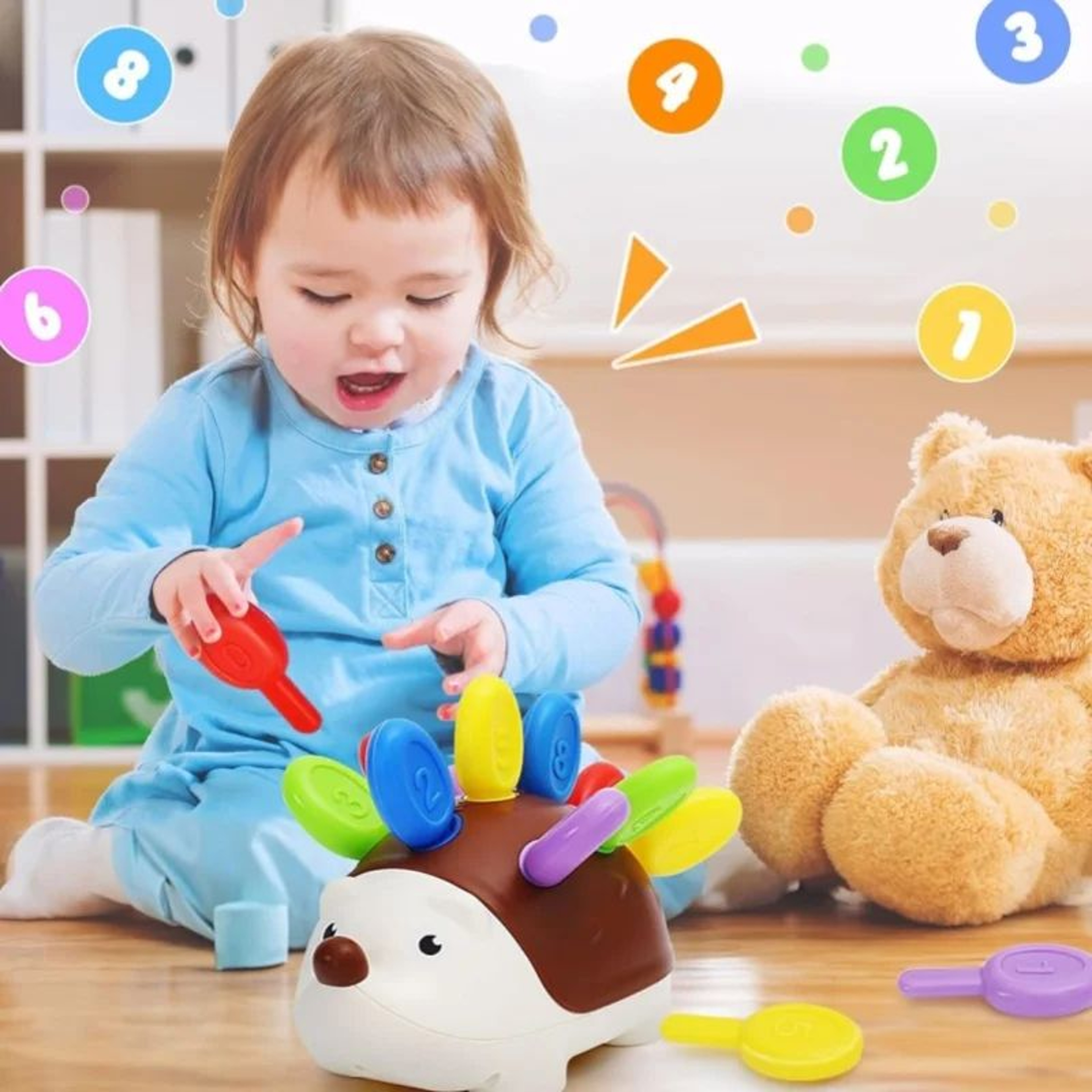 Montessori Sensory Hedgehog Fine Motor Toy For Toddlers 3