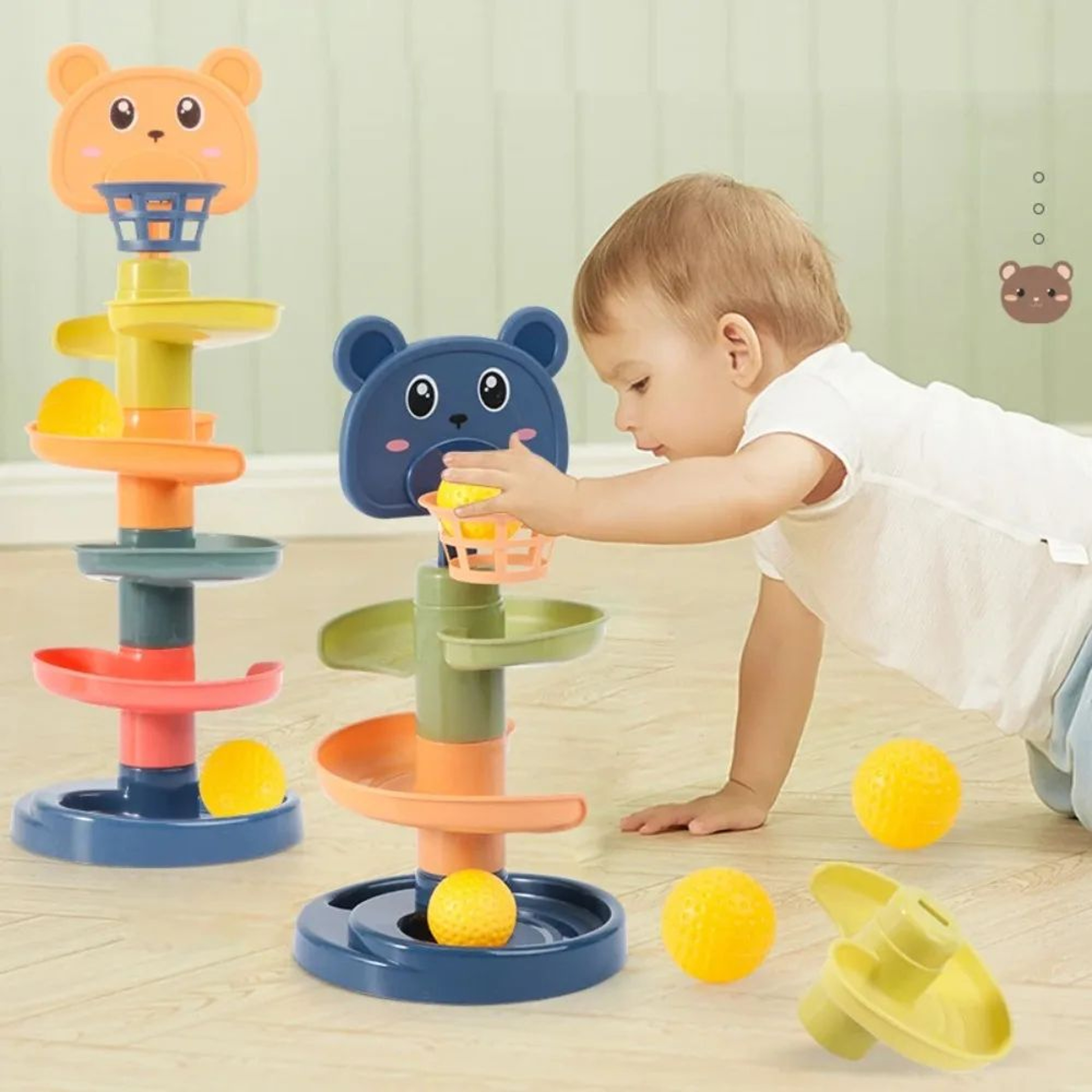 Montessori Rolling Ball Track Toy For Babies  Sensory Early Learning Toy 03 Years 0