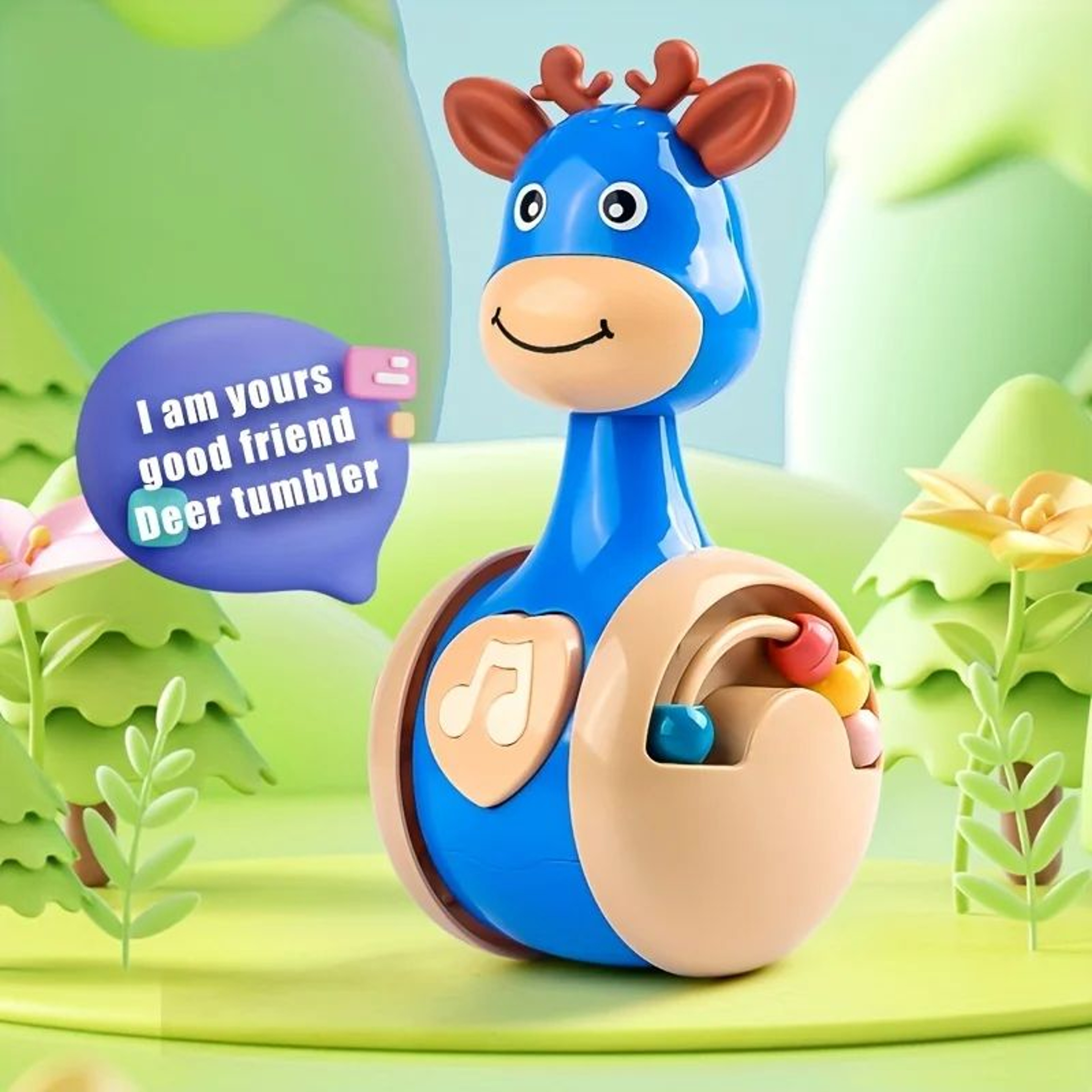 Baby Wobble Toy Roly Poly Tumbler  Early Learning Balance Toy For Infants 4