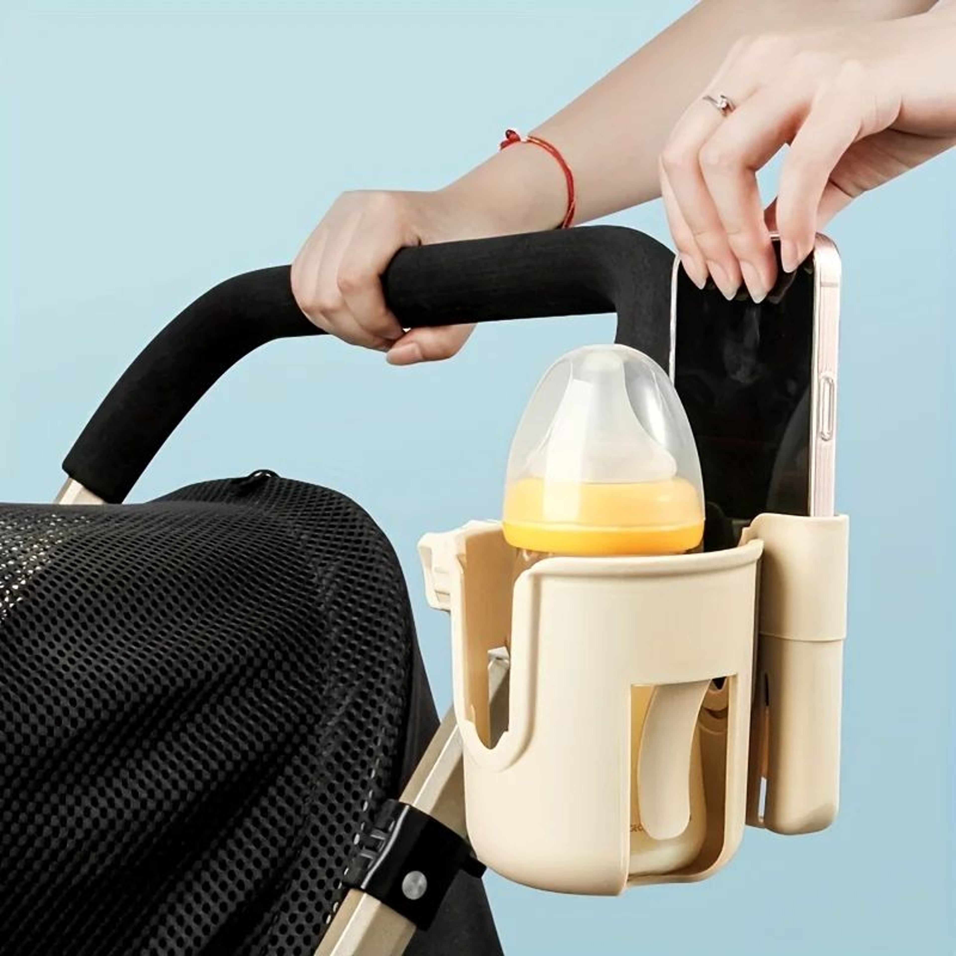 Universal Stroller Cup Holder With Phone Holder For Strollers Wheelchairs  Walkers 4