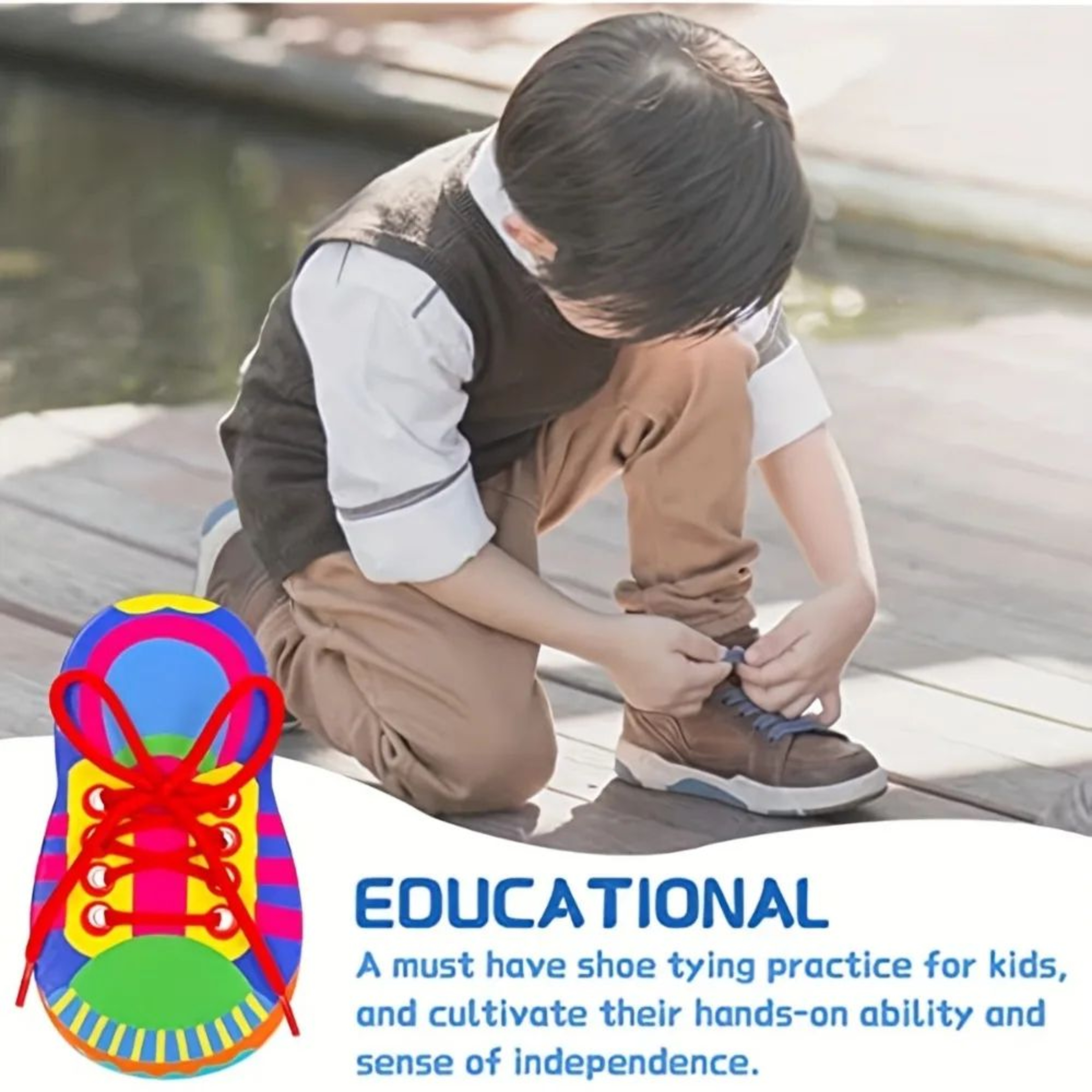 SmartStep Shoelace Tying Toy For Kids  Montessori Lacing Board  Fine Motor Skills Trainer 3