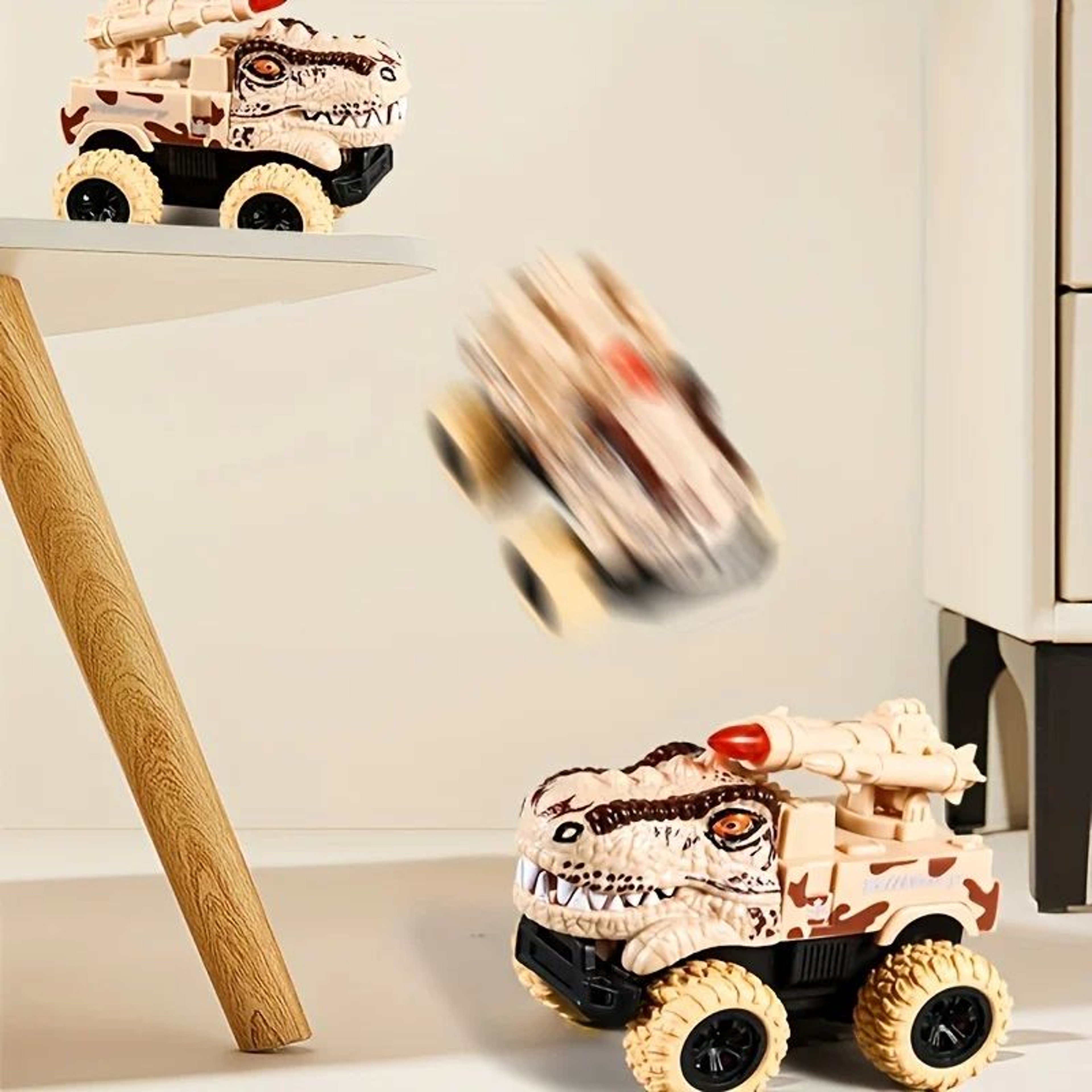 Pull Back Dinosaur Truck Toy With Dino Figures  Interactive Dino Transport Truck Toy For Kids 2