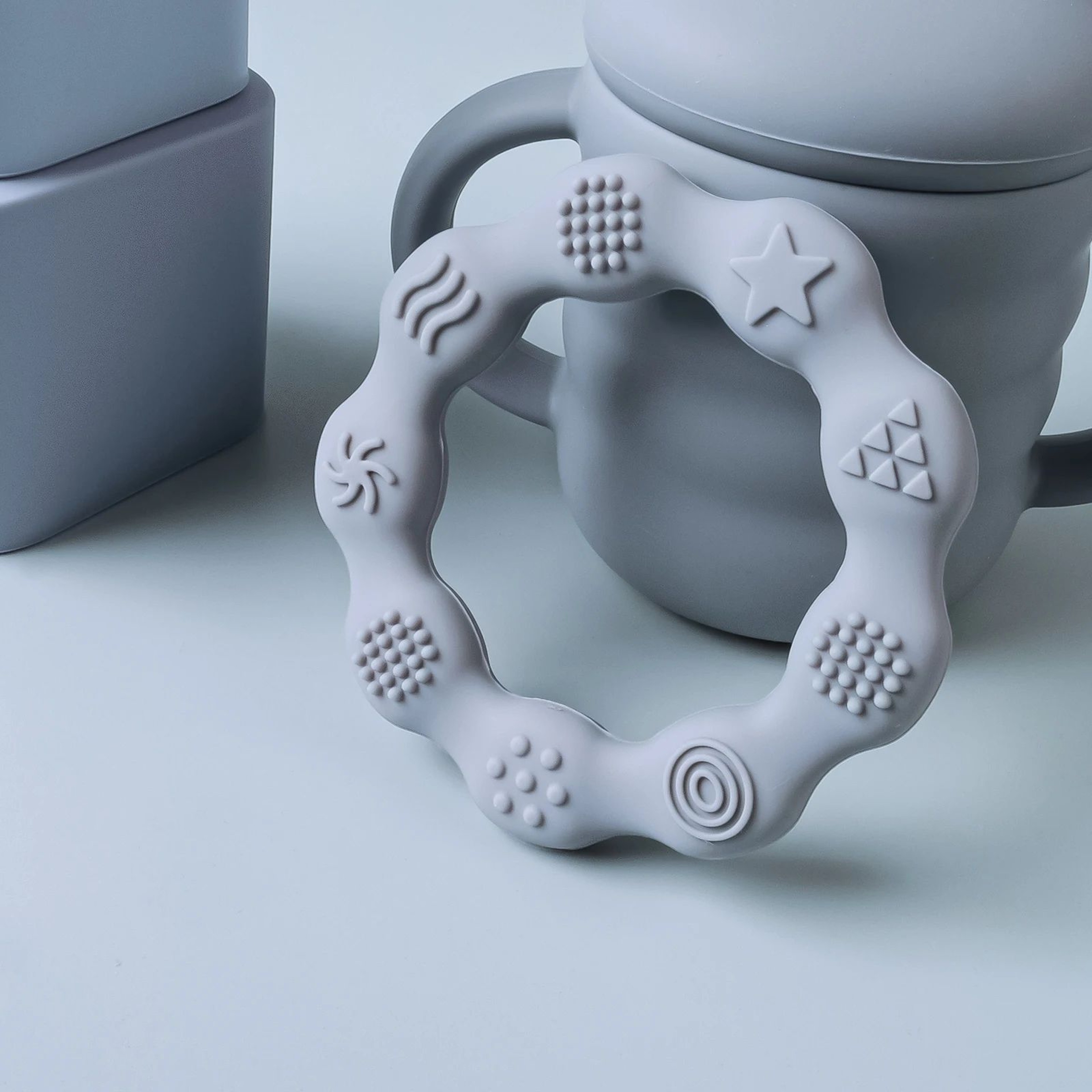 ComfortGrip Baby Teething Ring  BPAFree Silicone Teether For Babies  Newborn Relief 8