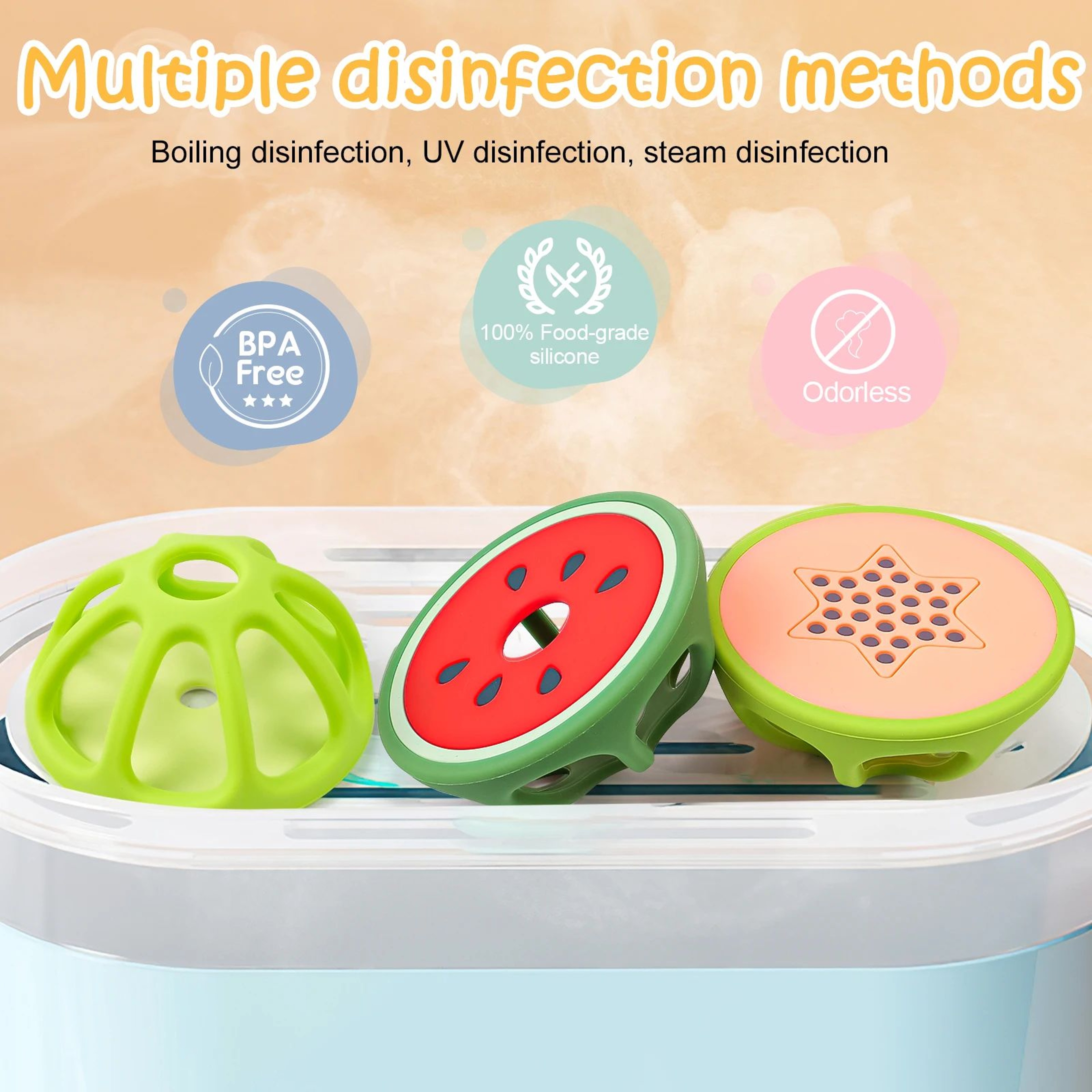 Fruit Shape Silicone Baby Teether For Gentle Gum Relief  Sensory Play 4