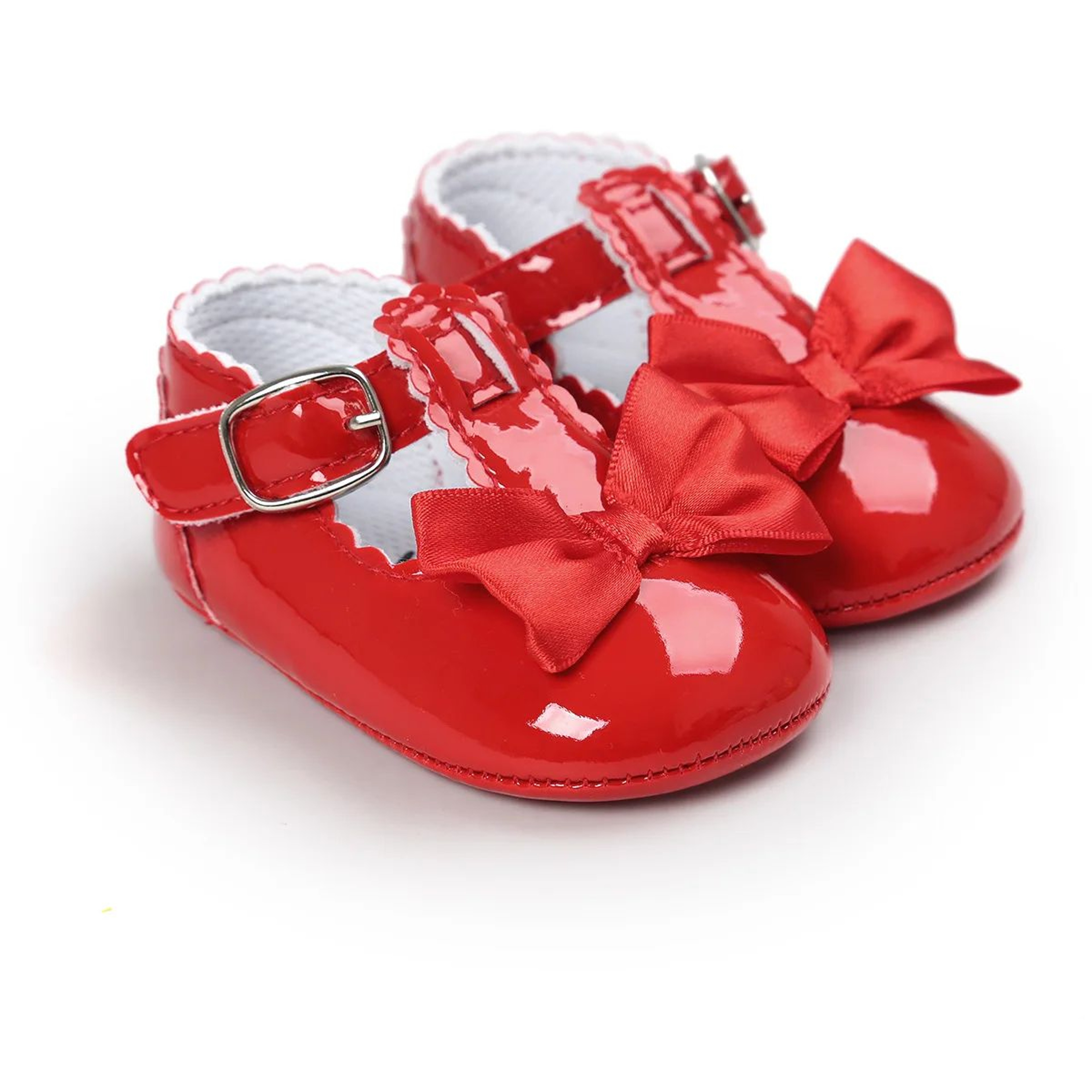 Meckior Baby Girl Dress Shoes With Bowknot  AntiSlip Toddler First Walker Shoes 2