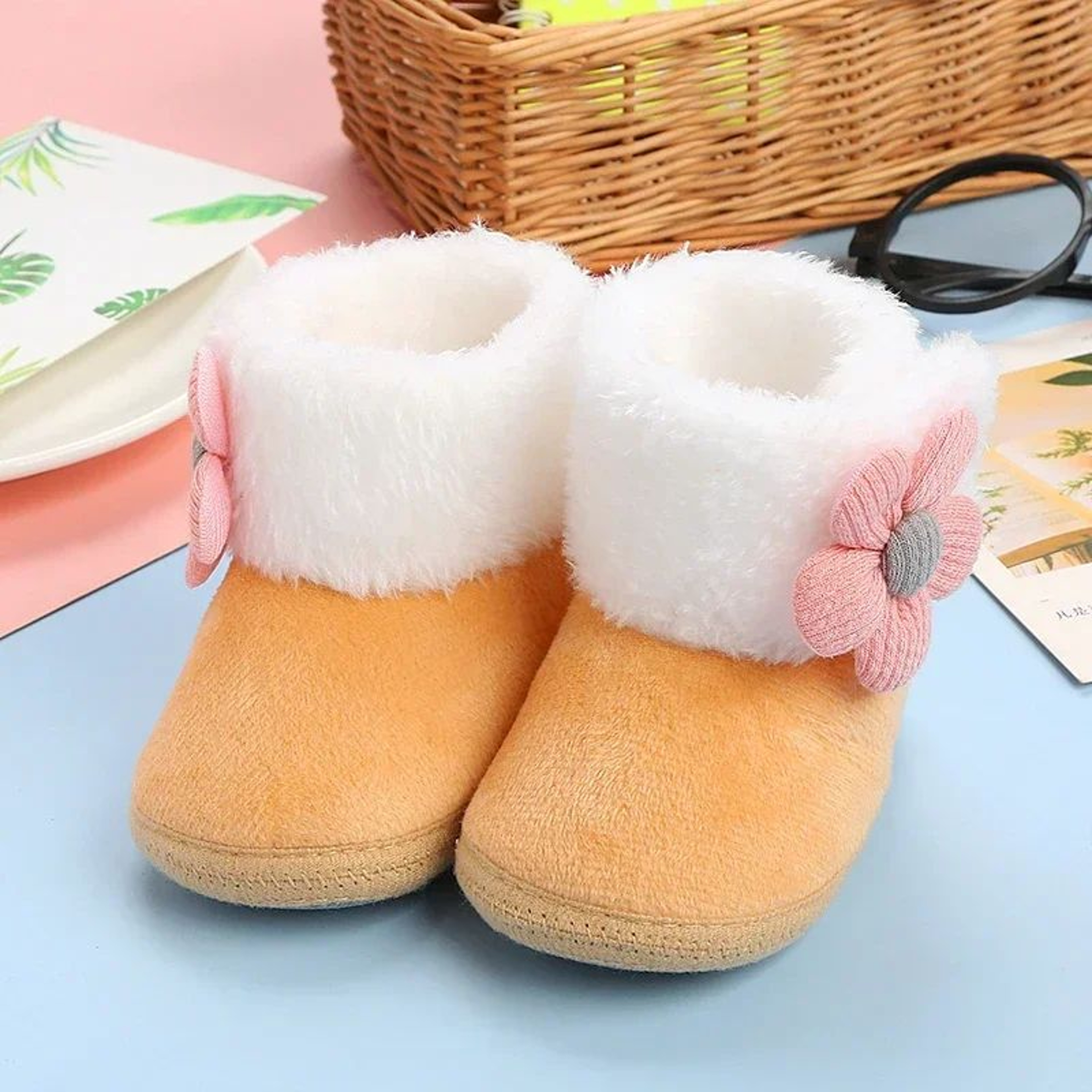 Cozy PomPom Baby Snow Boots  Soft Sole Infant Booties For Winter Comfort 1