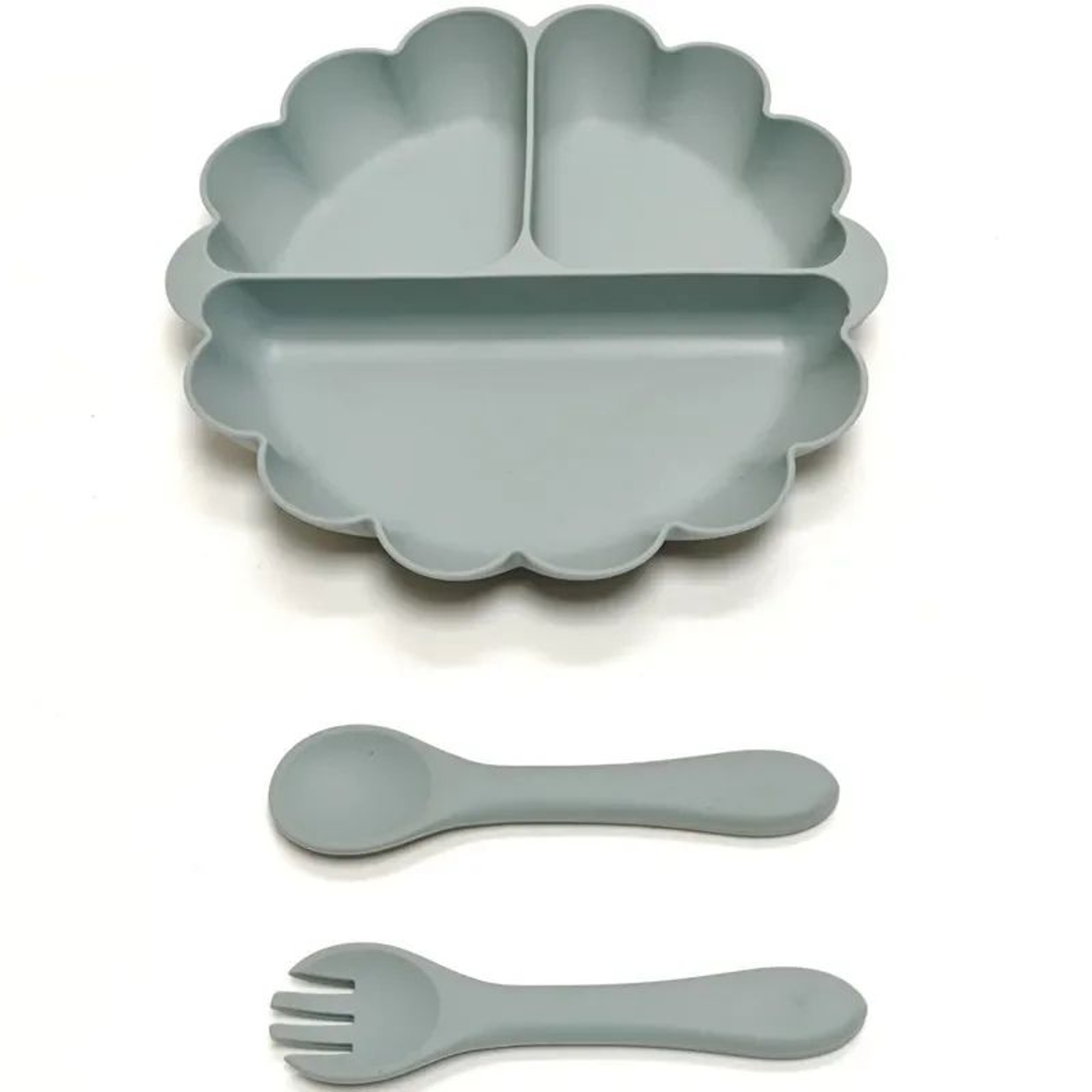 Silicone Baby Plate Set With Strong Suction Base  Non Slip Toddler Feeding Plates 3P 4