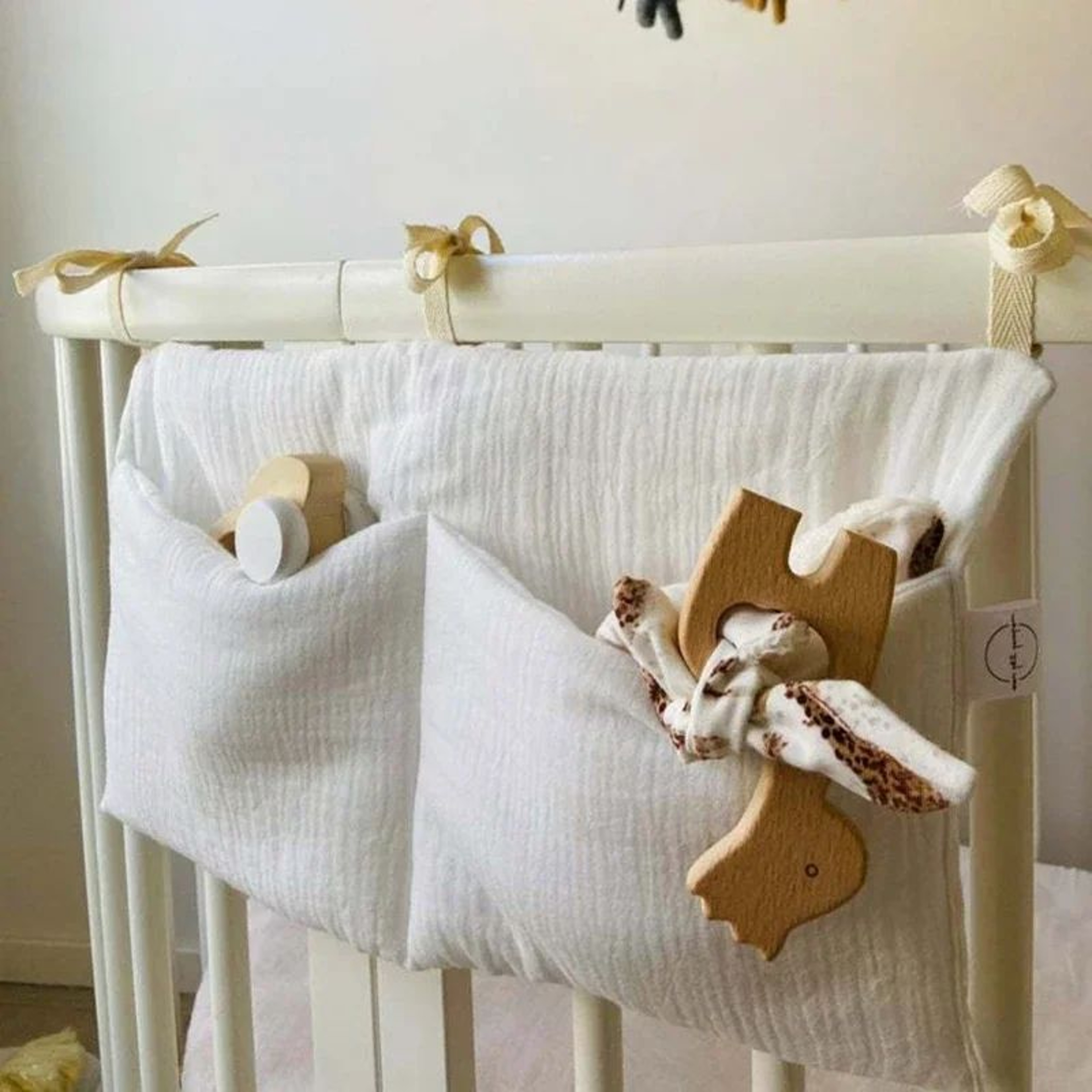 Hanging Crib Organizer With Diaper Caddy  Bedside Storage 0