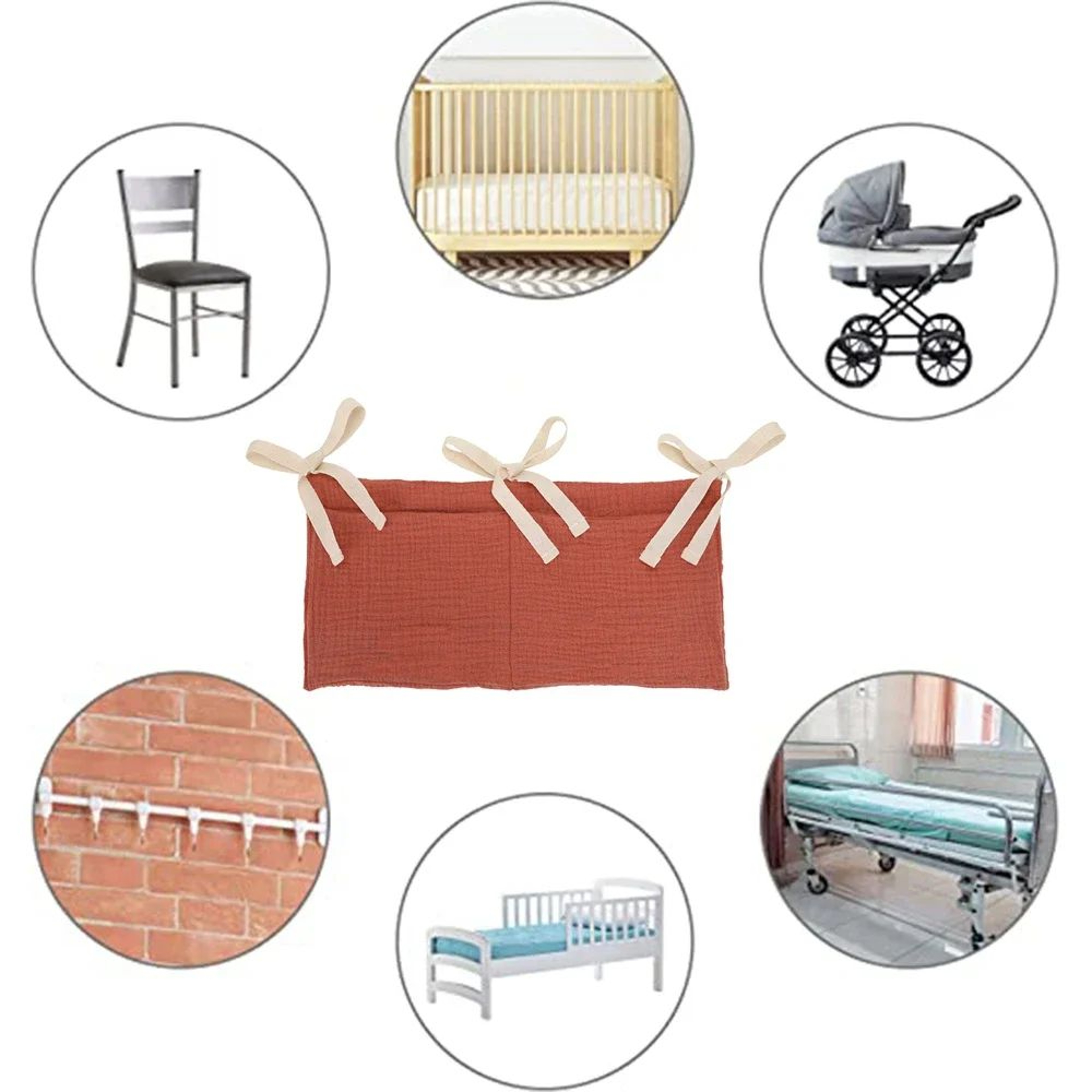 Hanging Crib Organizer With Diaper Caddy  Bedside Storage 1