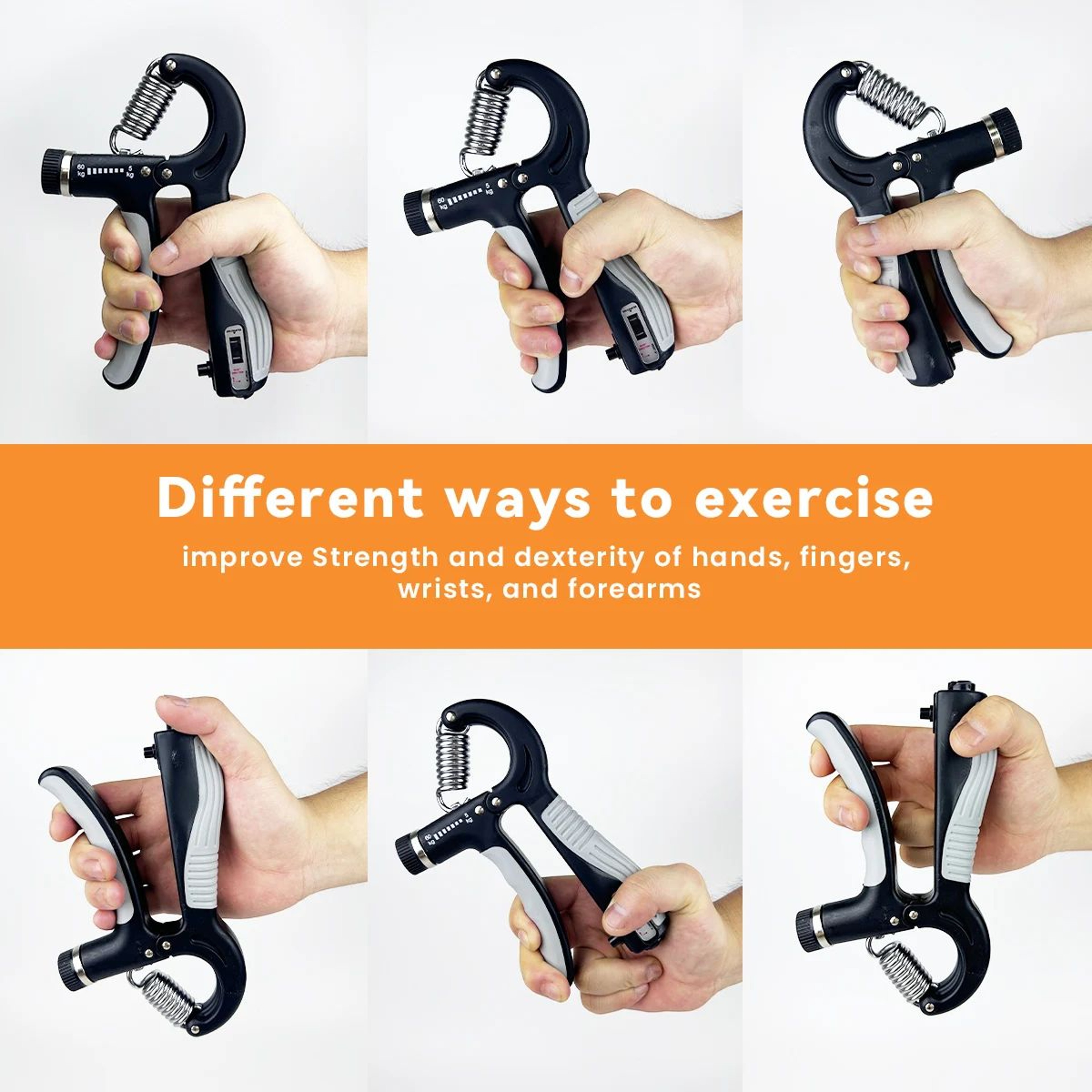 Adjustable Hand Grip Strengthener  Forearm  Grip Trainer 11132 Lbs 4