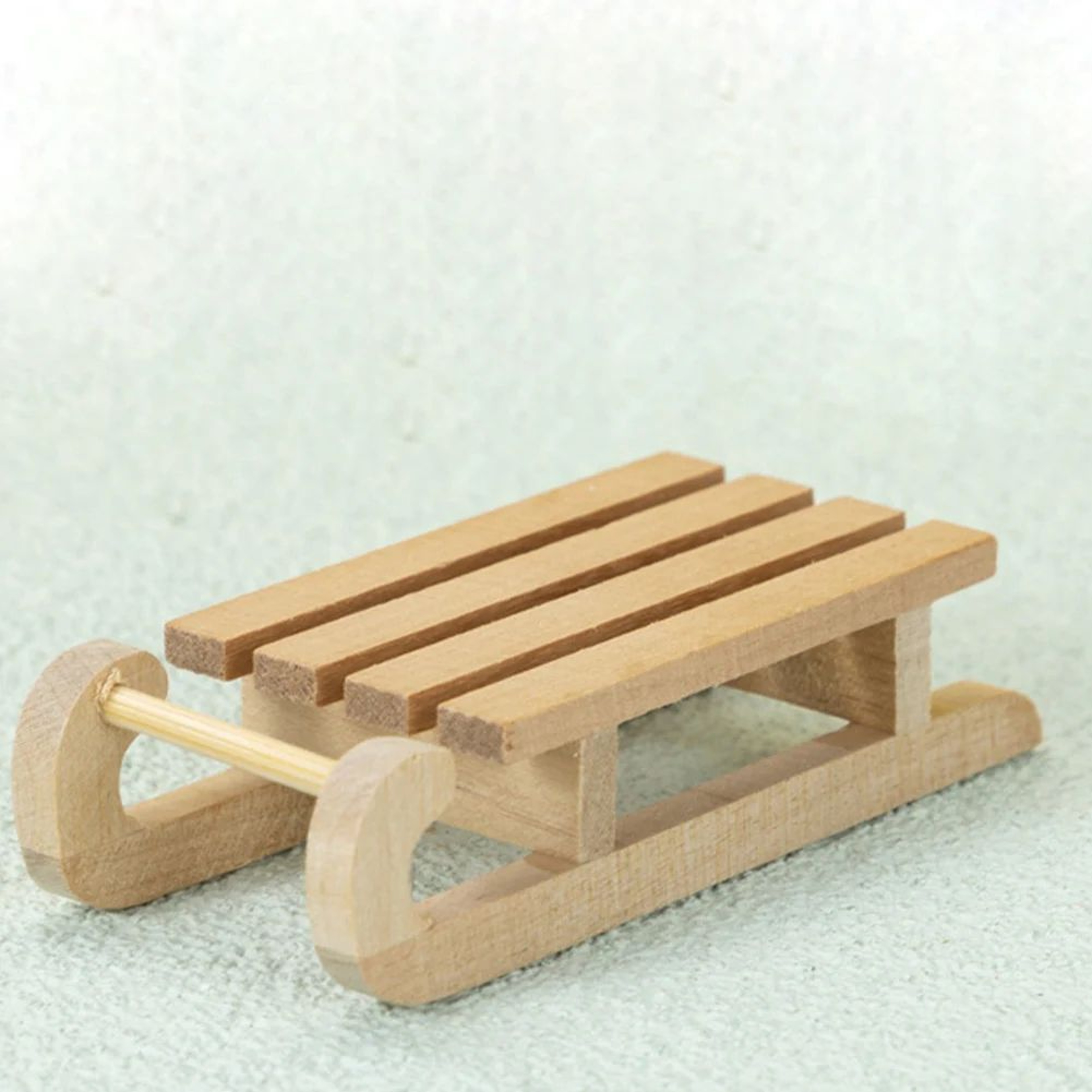 Mini Wooden Sled Decor  Charming Dollhouse  Christmas Tabletop Sleigh Ornament 2