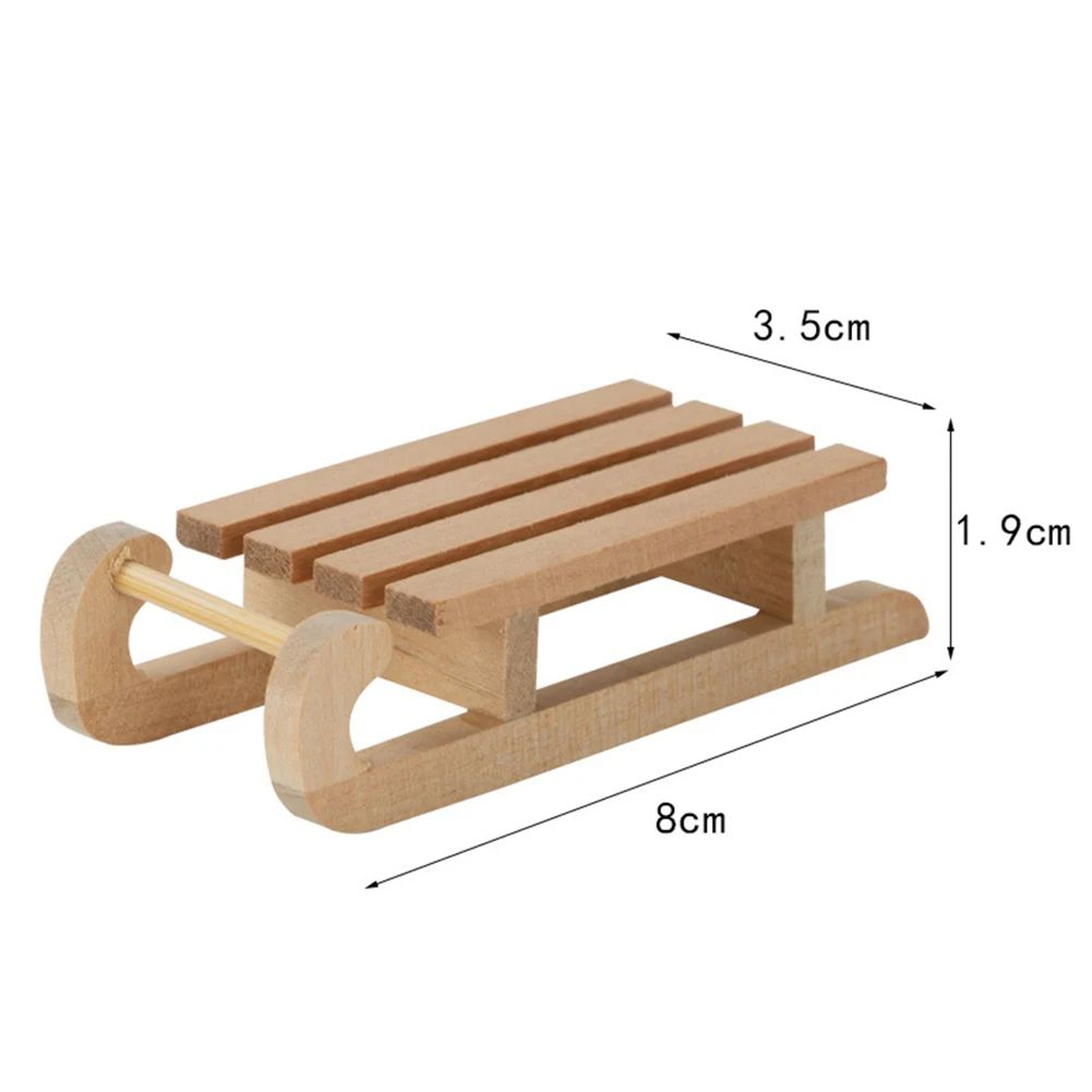 Mini Wooden Sled Decor – Charming Dollhouse & Christmas Tabletop Sleigh Ornament – view 7