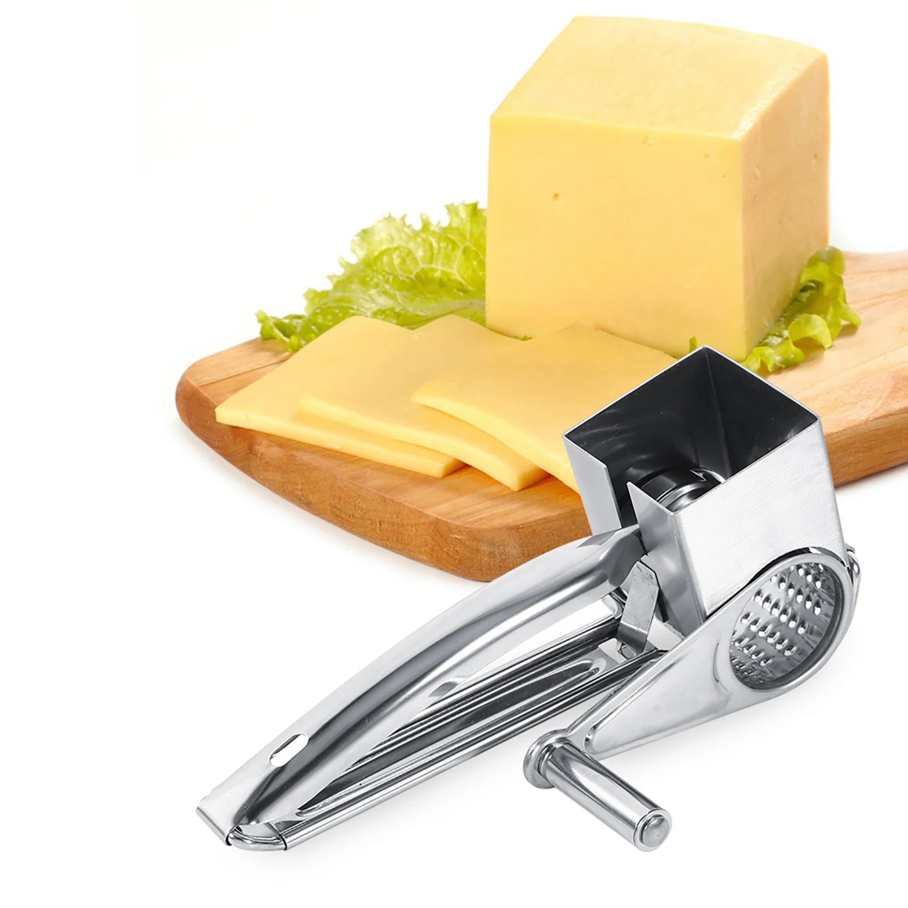 Rotary Cheese Grater With Stainless Steel Drum  Multifunctional Manual Vegetable Slicer 1