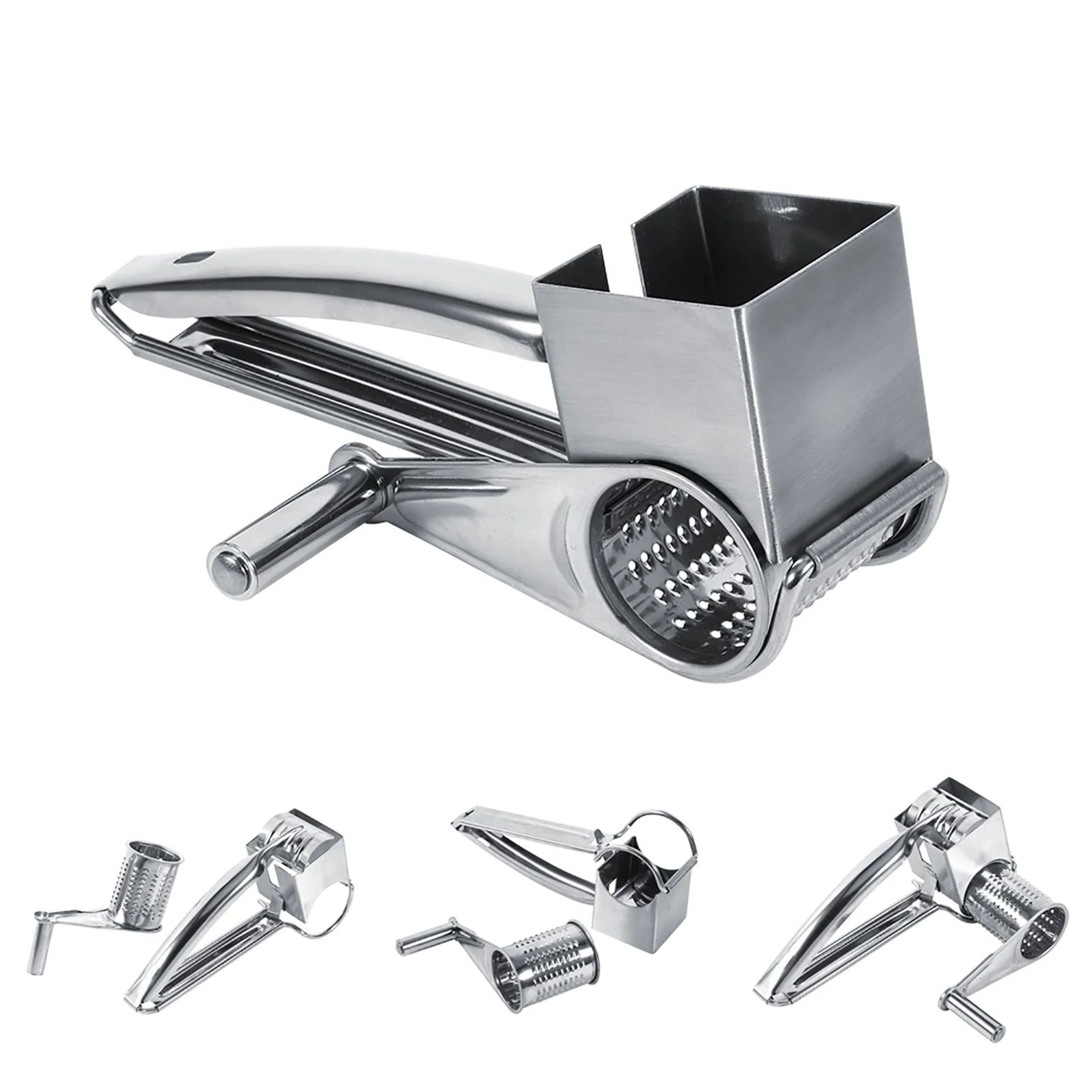Rotary Cheese Grater With Stainless Steel Drum  Multifunctional Manual Vegetable Slicer 3