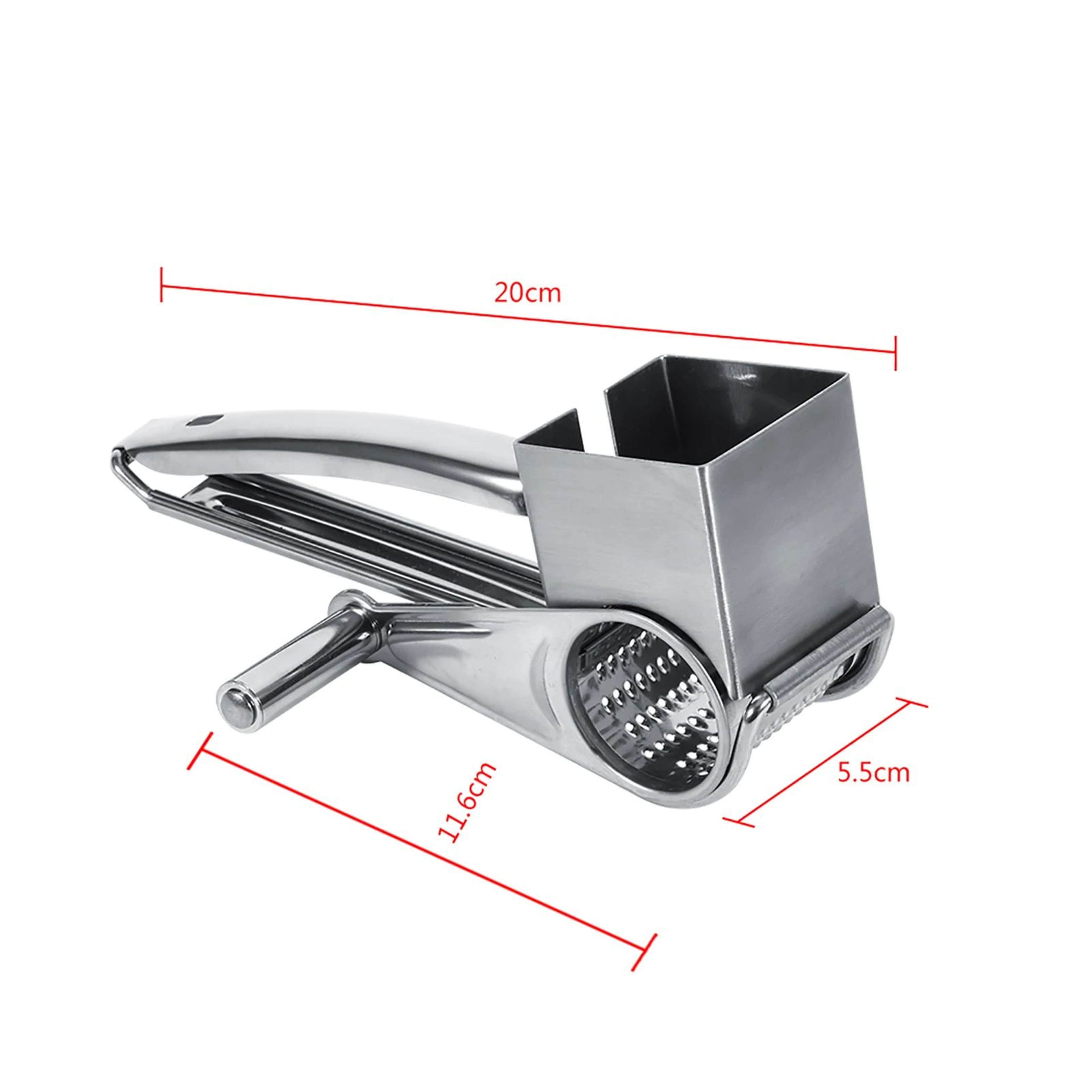 Rotary Cheese Grater With Stainless Steel Drum  Multifunctional Manual Vegetable Slicer 4