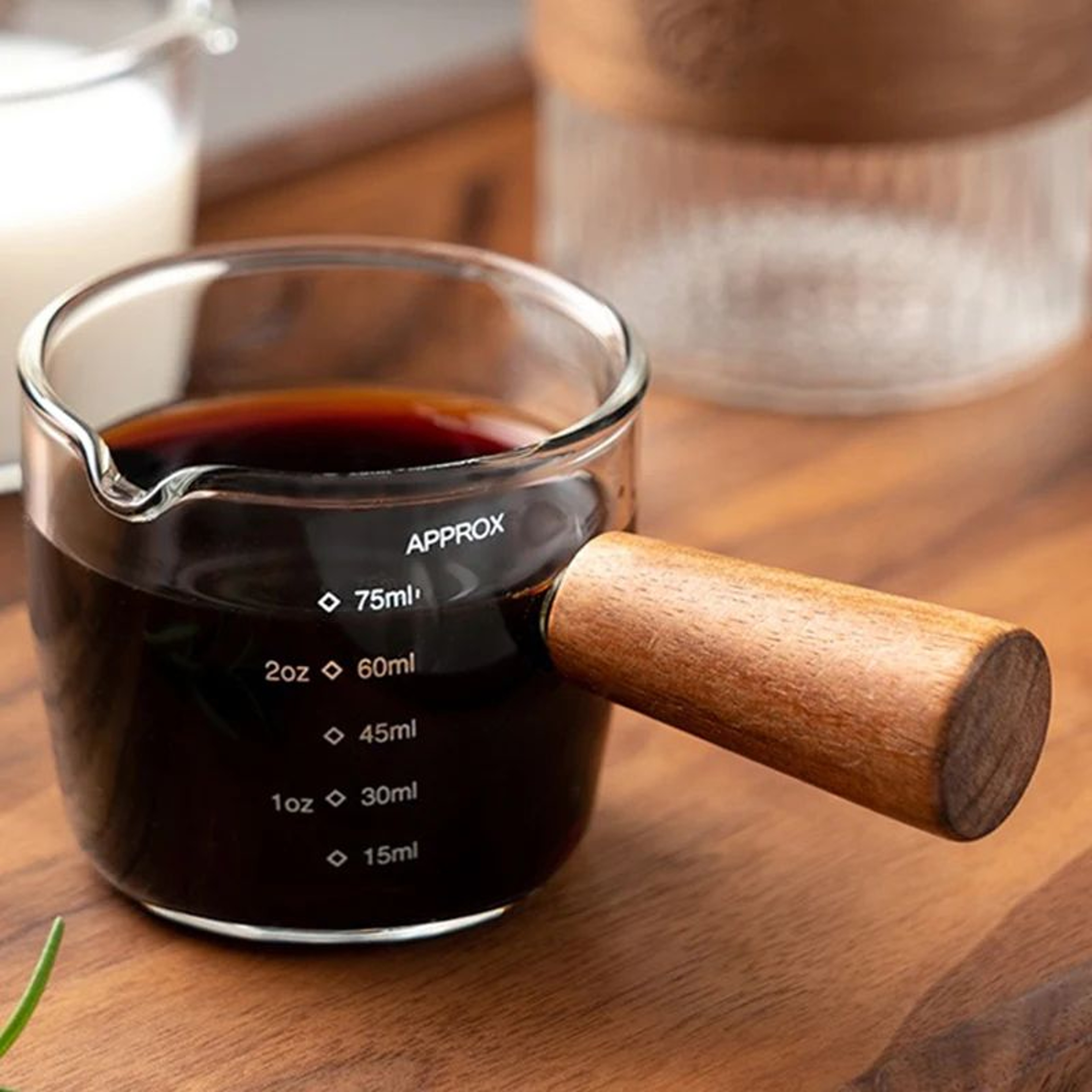 Italian Glass Espresso Cup Set With Measuring Marks Barista Shot Glass  Mini Milk Jug 5