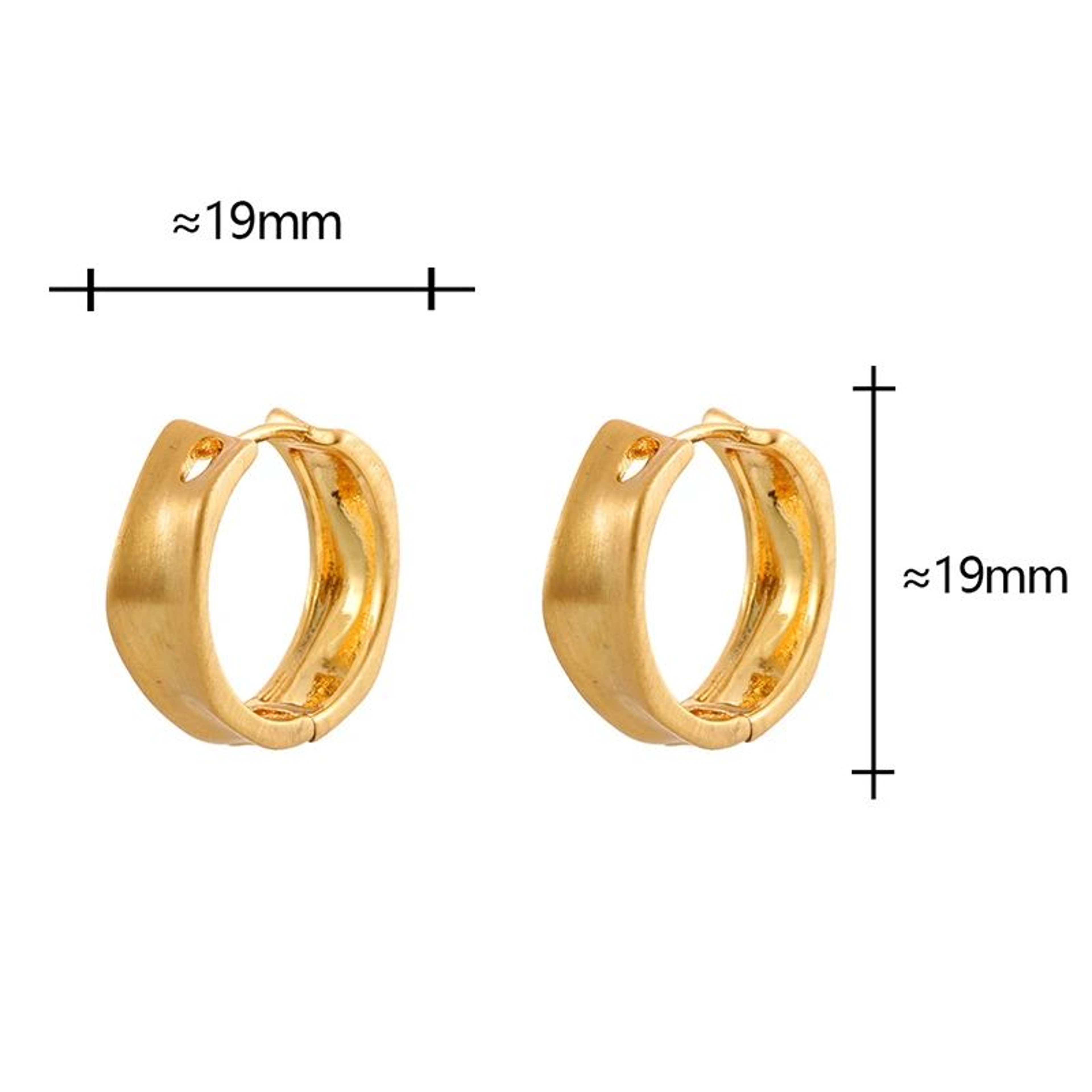 Minimalist Brushed Sterling Silver Hoop Earrings With 18K Gold Finish  VintageInspired Irregular De 3