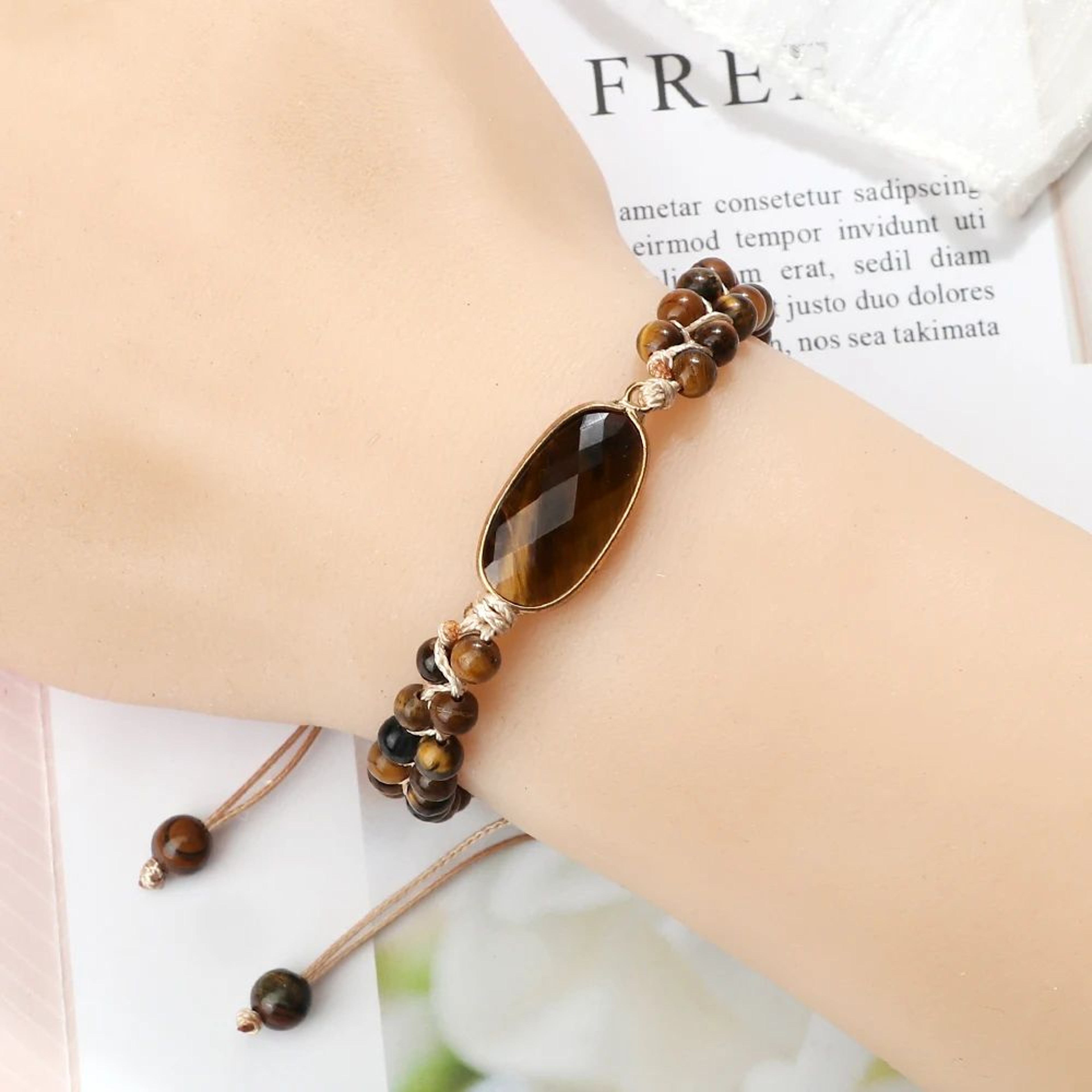 Tiger Eye Energy Bracelet  Handmade 4mm Tiger Eye Bracelet For Balance  Bohemian Style 3