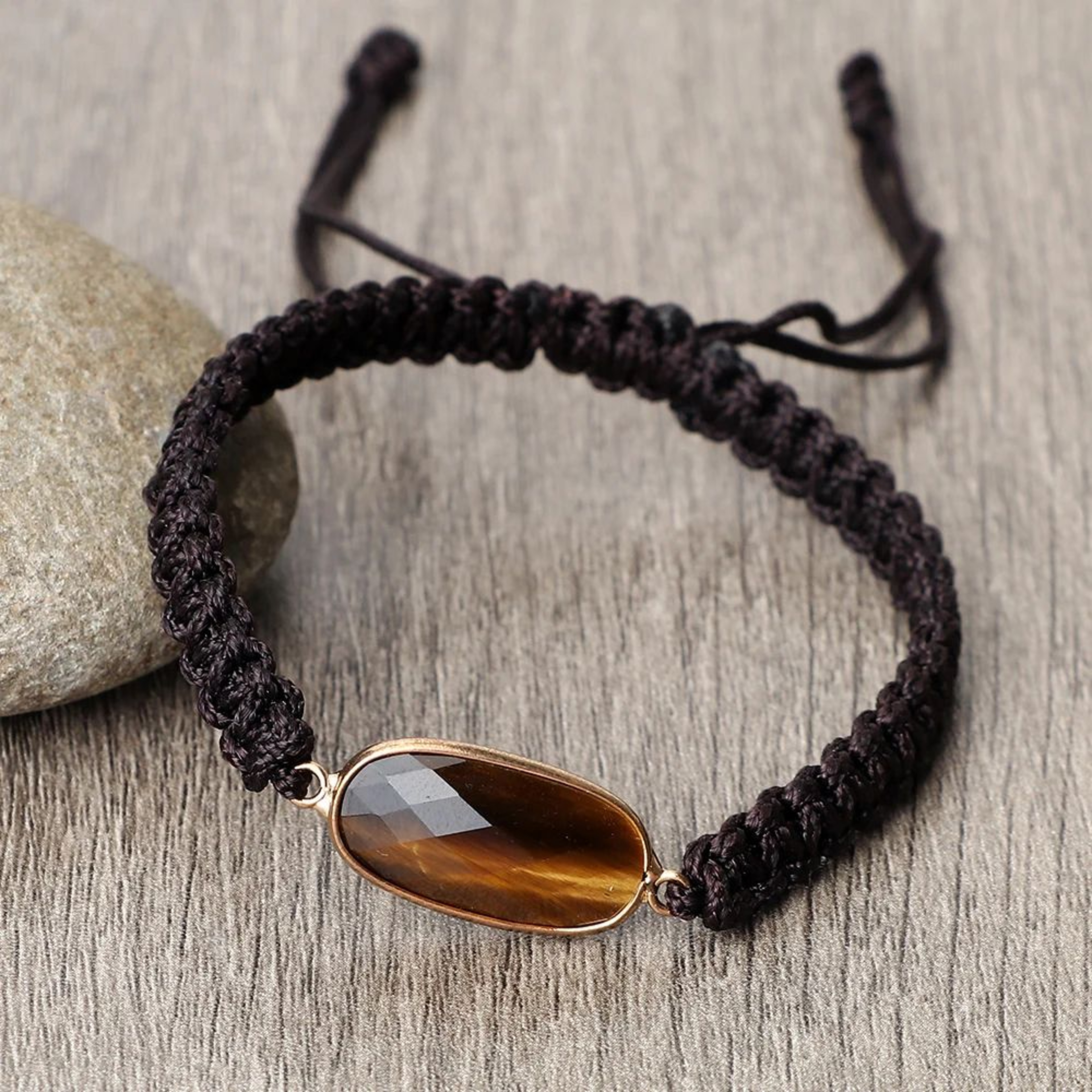 Tiger Eye Energy Bracelet  Handmade 4mm Tiger Eye Bracelet For Balance  Bohemian Style 10