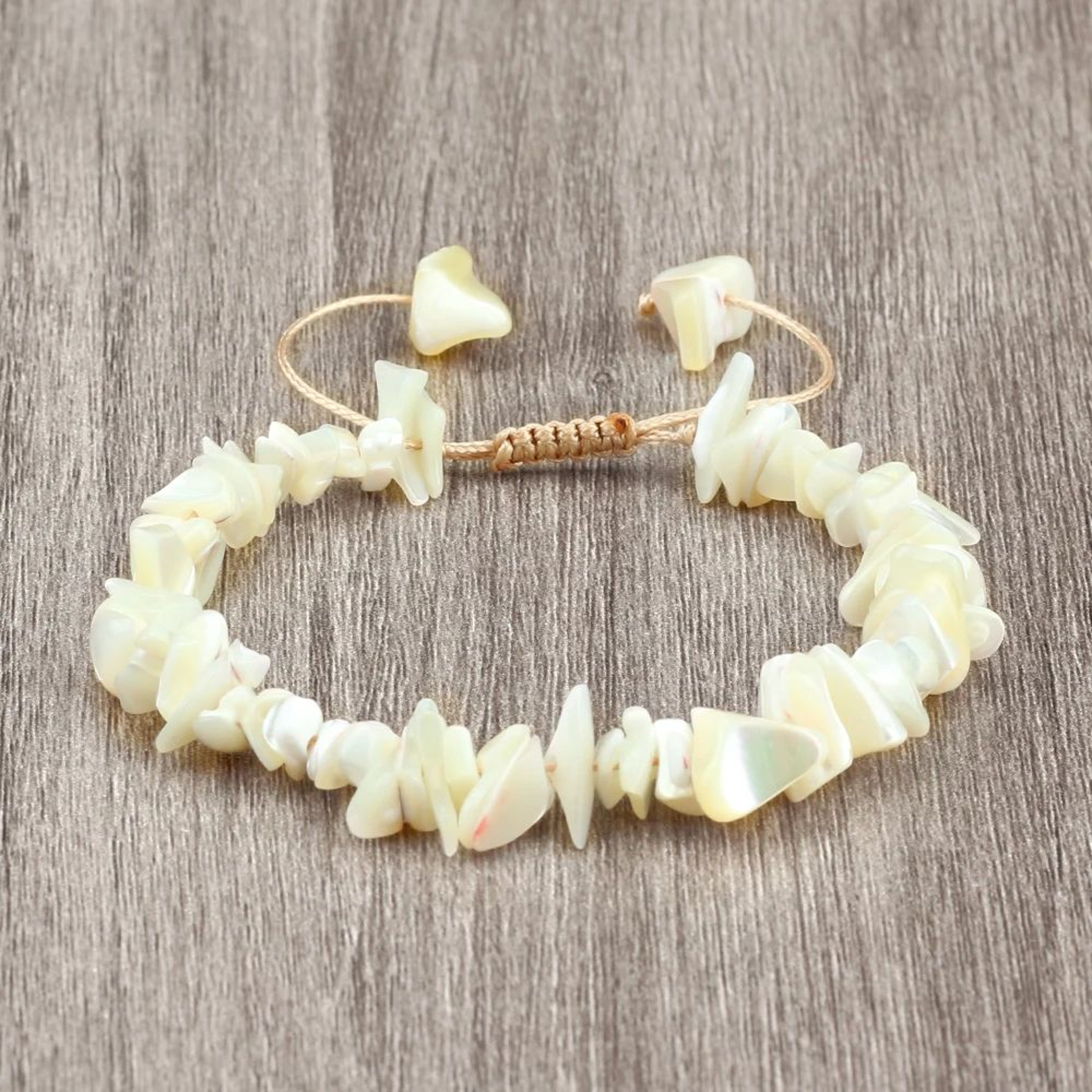 Coastal Boho Shell Bracelet Adjustable Handmade Beach Bangle 0